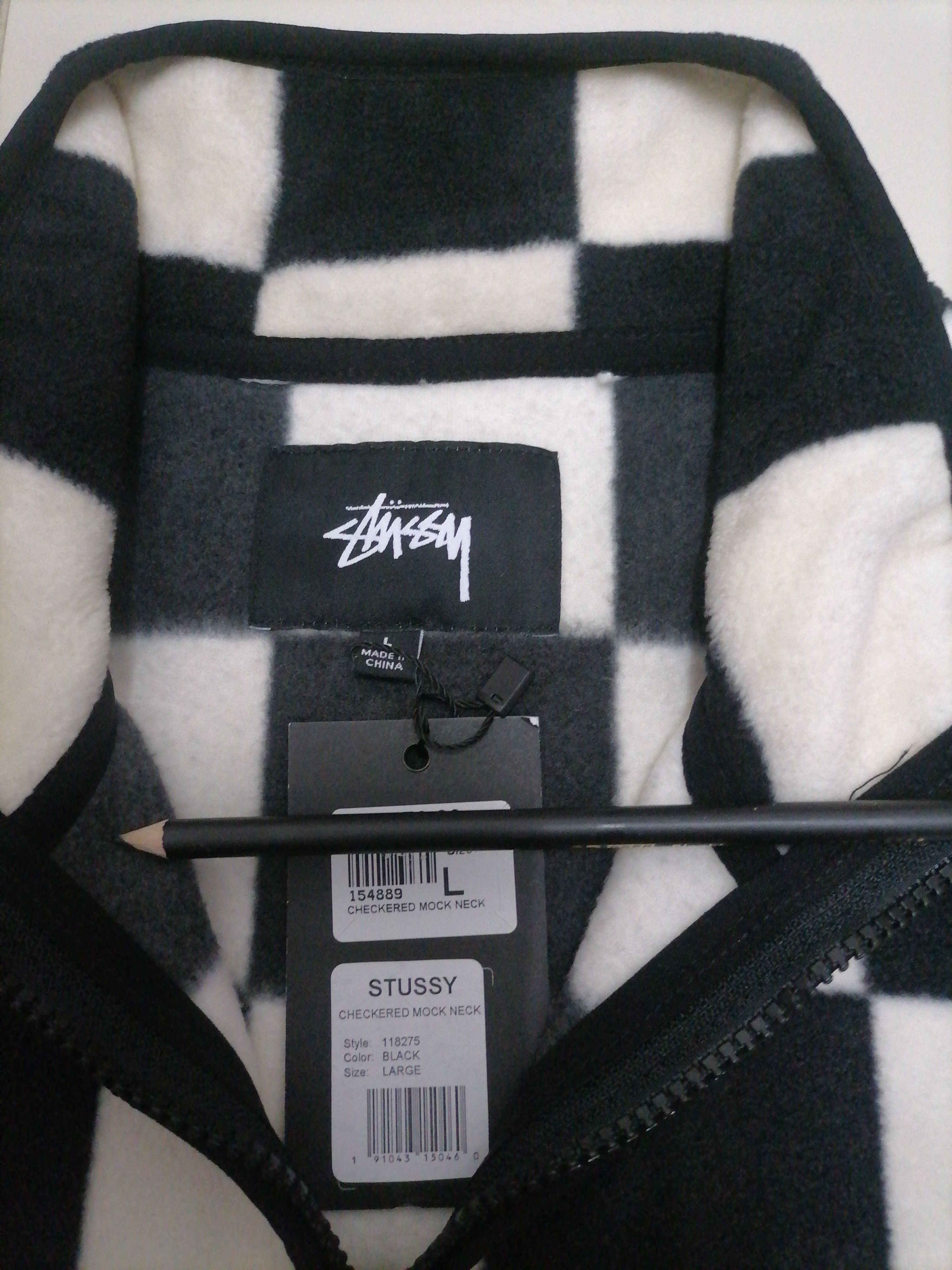 Stussy Stussy Checkered Mockneck Fleece Ss18 Size US L / EU 52-54 / 3 - 4 Thumbnail