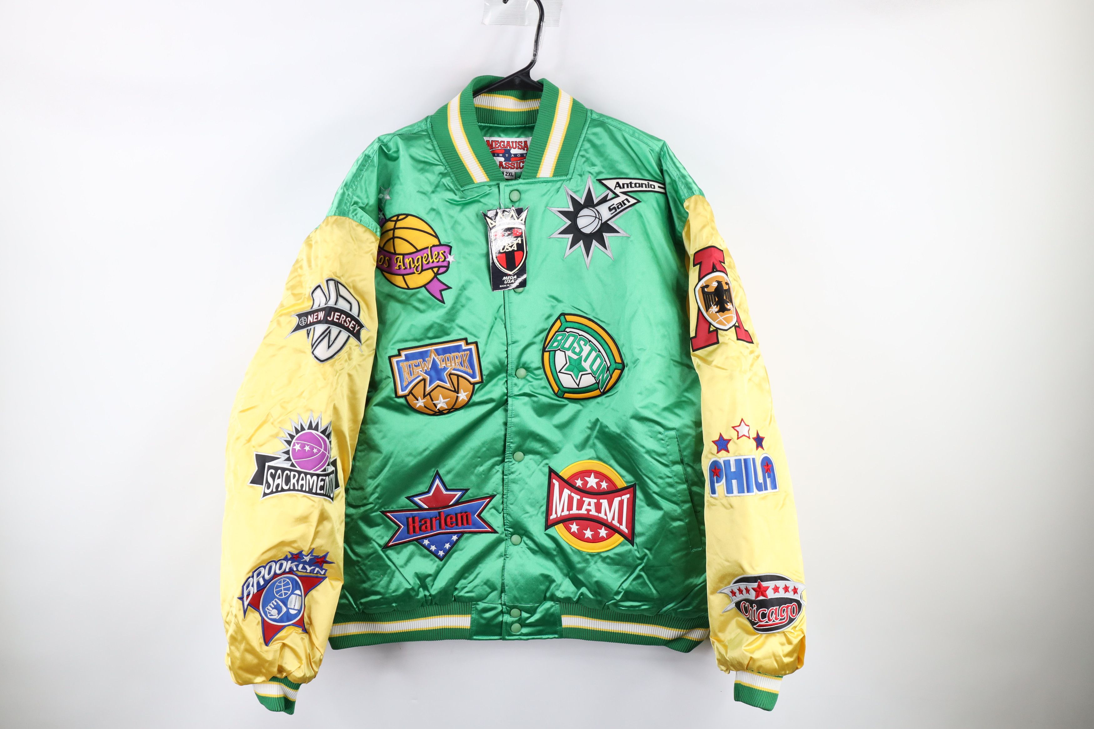 Vintage NOS Vintage NBA Basketball Team Logo Satin Bomber Jacket 2XL Size US XXL / EU 58 / 5 - 1 Thumbnail