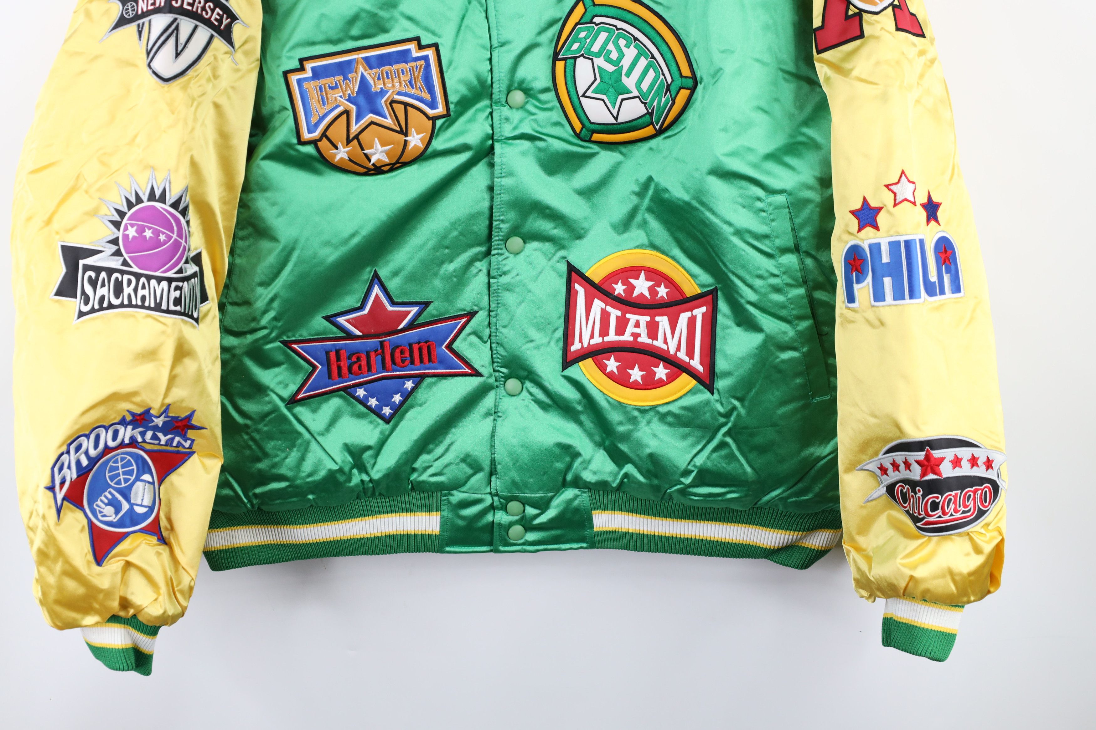 Vintage NOS Vintage NBA Basketball Team Logo Satin Bomber Jacket 2XL Size US XXL / EU 58 / 5 - 4 Thumbnail