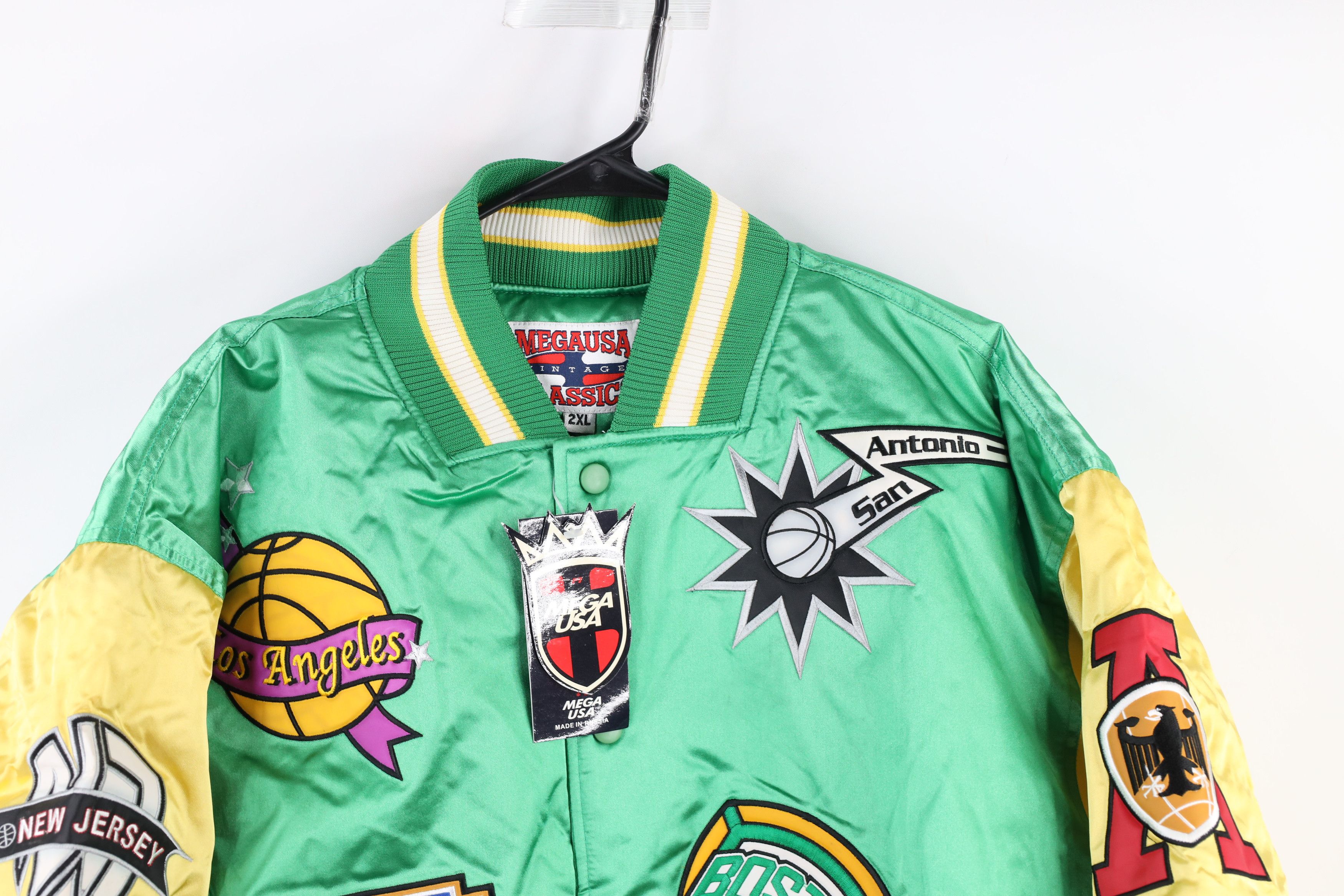 Vintage NOS Vintage NBA Basketball Team Logo Satin Bomber Jacket 2XL Size US XXL / EU 58 / 5 - 2 Thumbnail