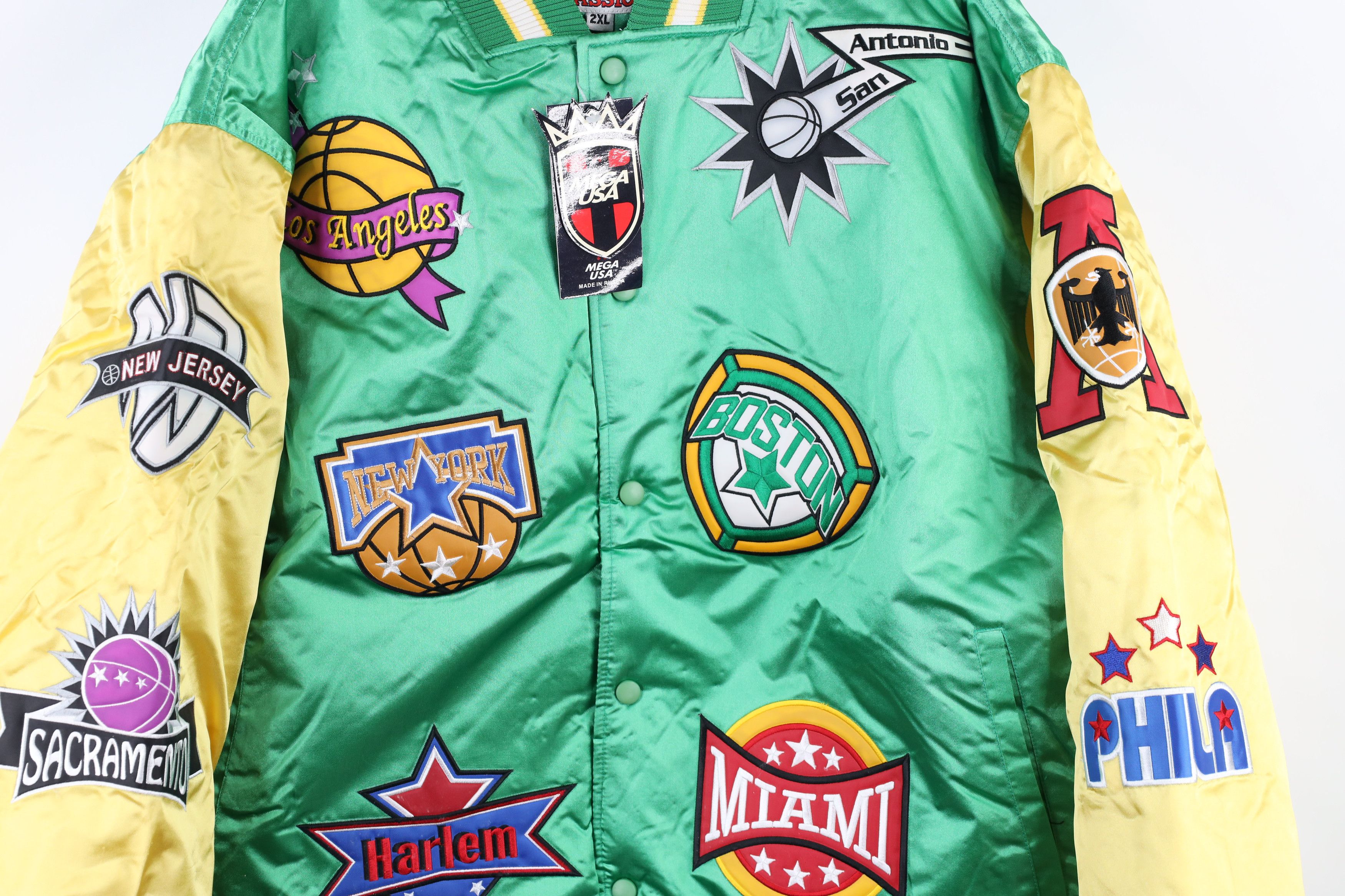 Vintage NOS Vintage NBA Basketball Team Logo Satin Bomber Jacket 2XL Size US XXL / EU 58 / 5 - 3 Thumbnail
