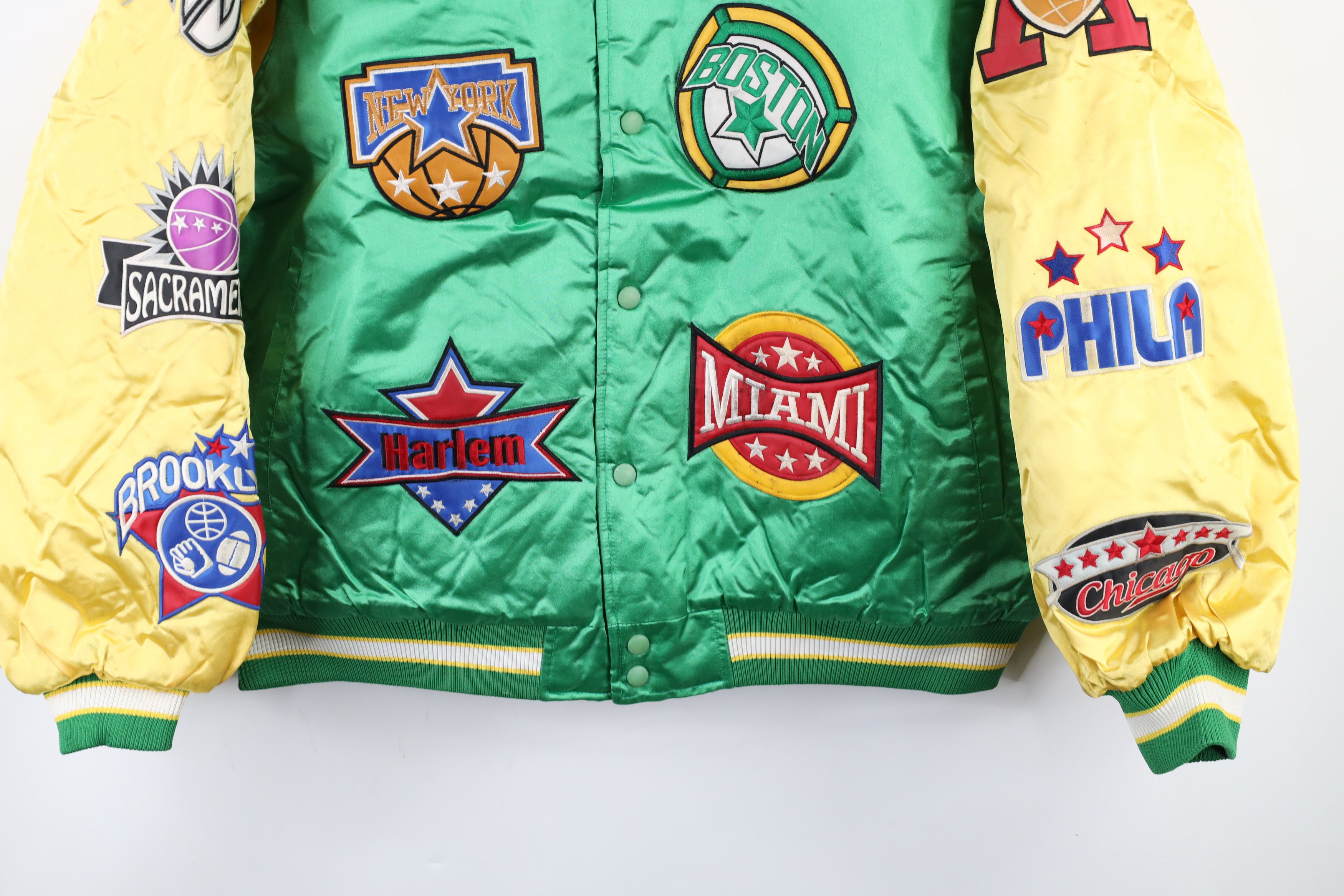 Vintage NOS Vintage 90s Streetwear Team Logo Satin Bomber Jacket Size US XL / EU 56 / 4 - 4 Thumbnail