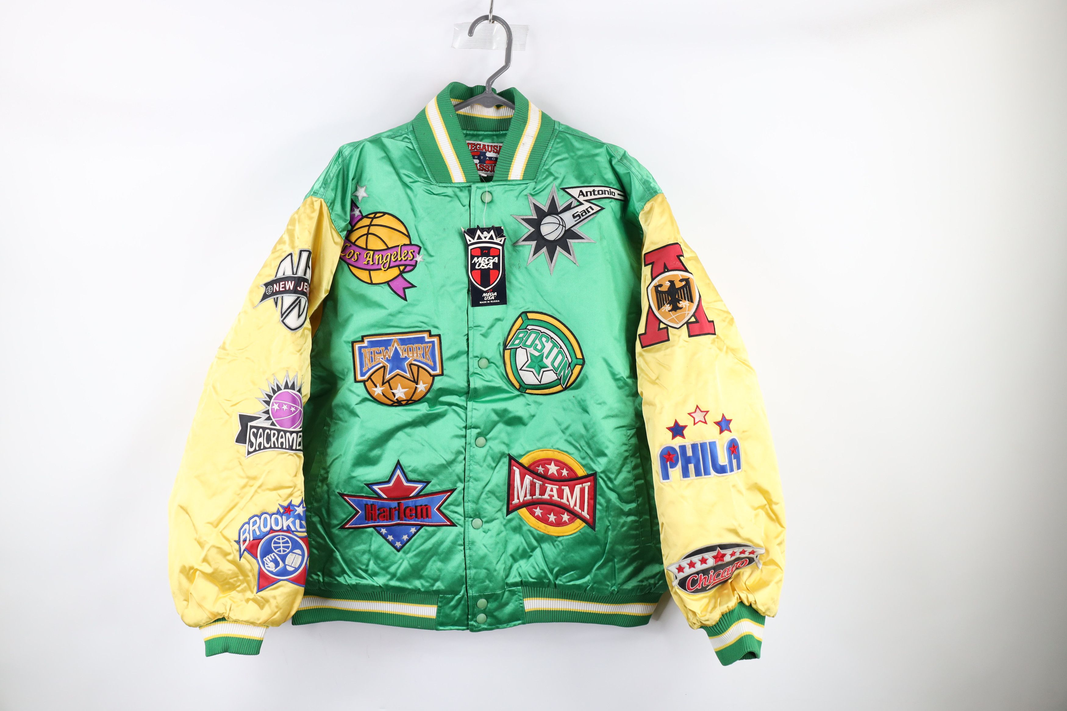 Vintage NOS Vintage 90s Streetwear Team Logo Satin Bomber Jacket Size US XL / EU 56 / 4 - 1 Thumbnail