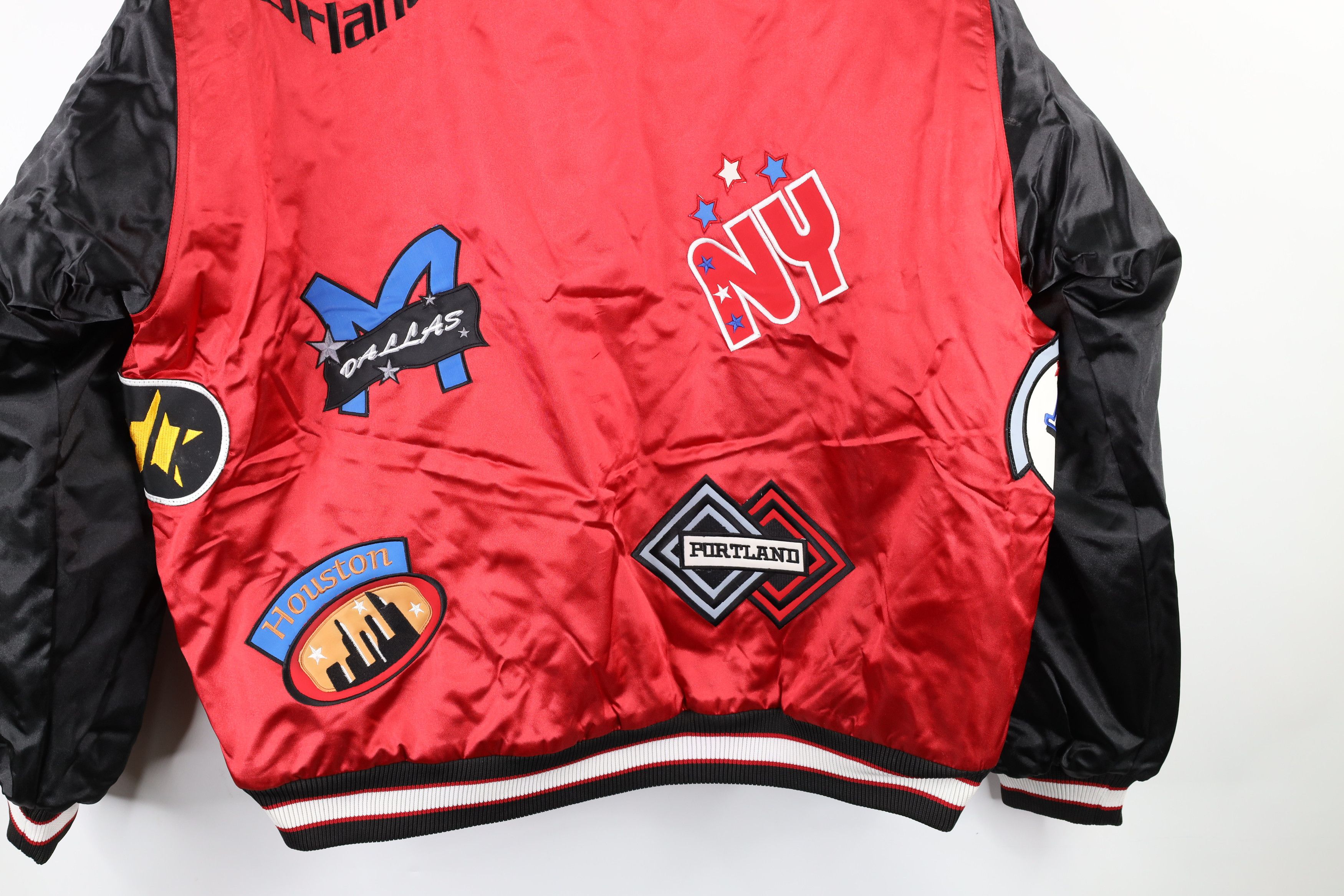 NOS Vintage 90s Streetwear Team Logo Satin Bomber Jacket
