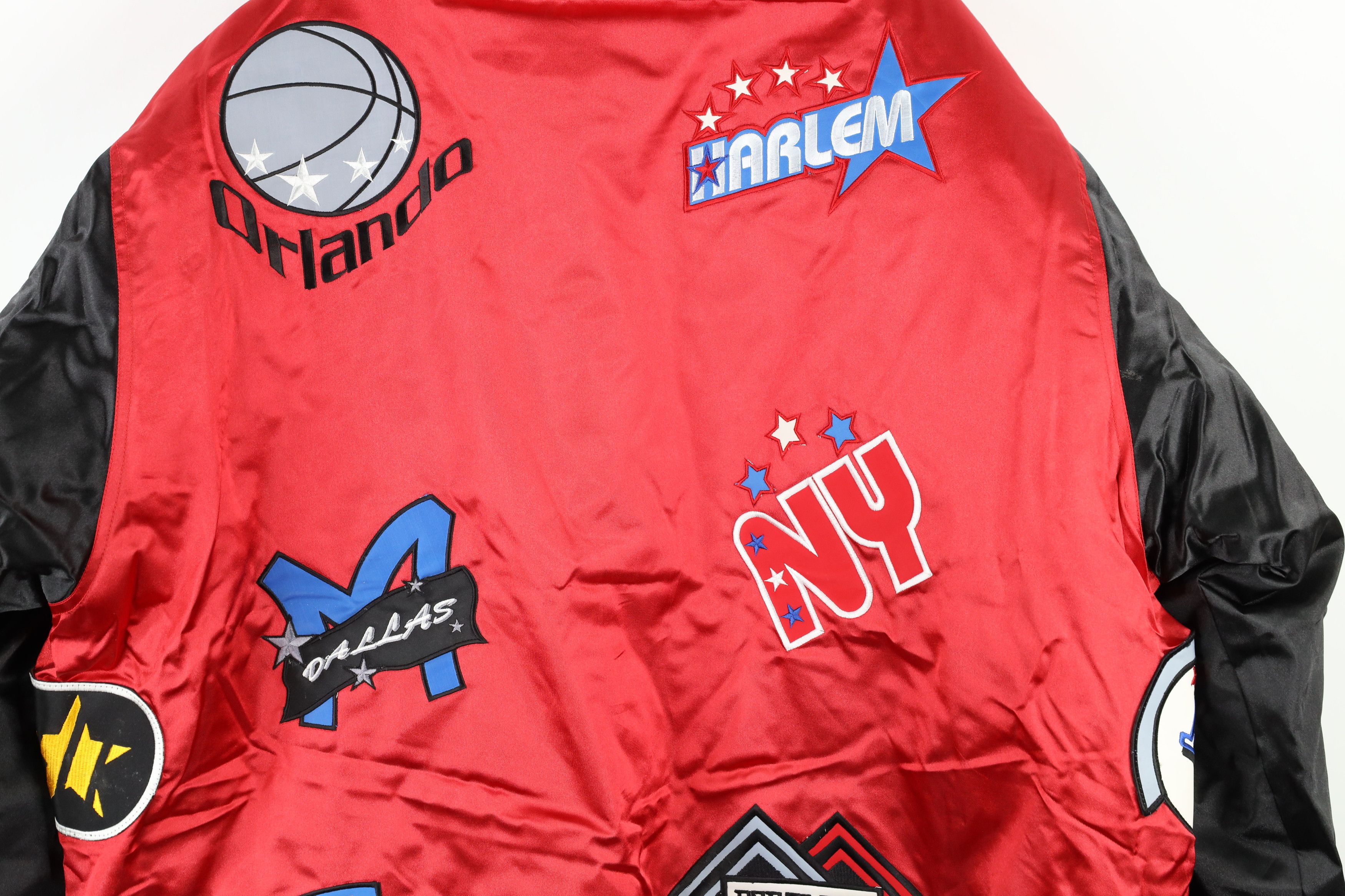 NOS Vintage 90s Streetwear Team Logo Satin Bomber Jacket