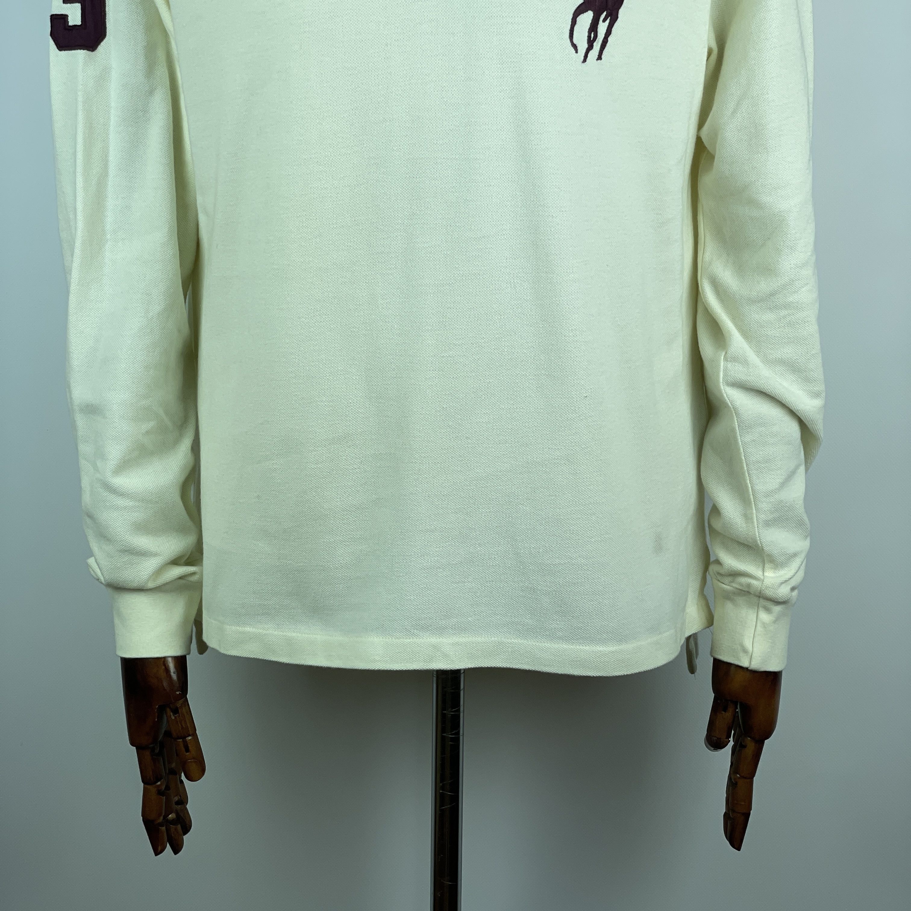Men`s Polo Ralph Lauren Number 3 Longsleeve Beige Polo