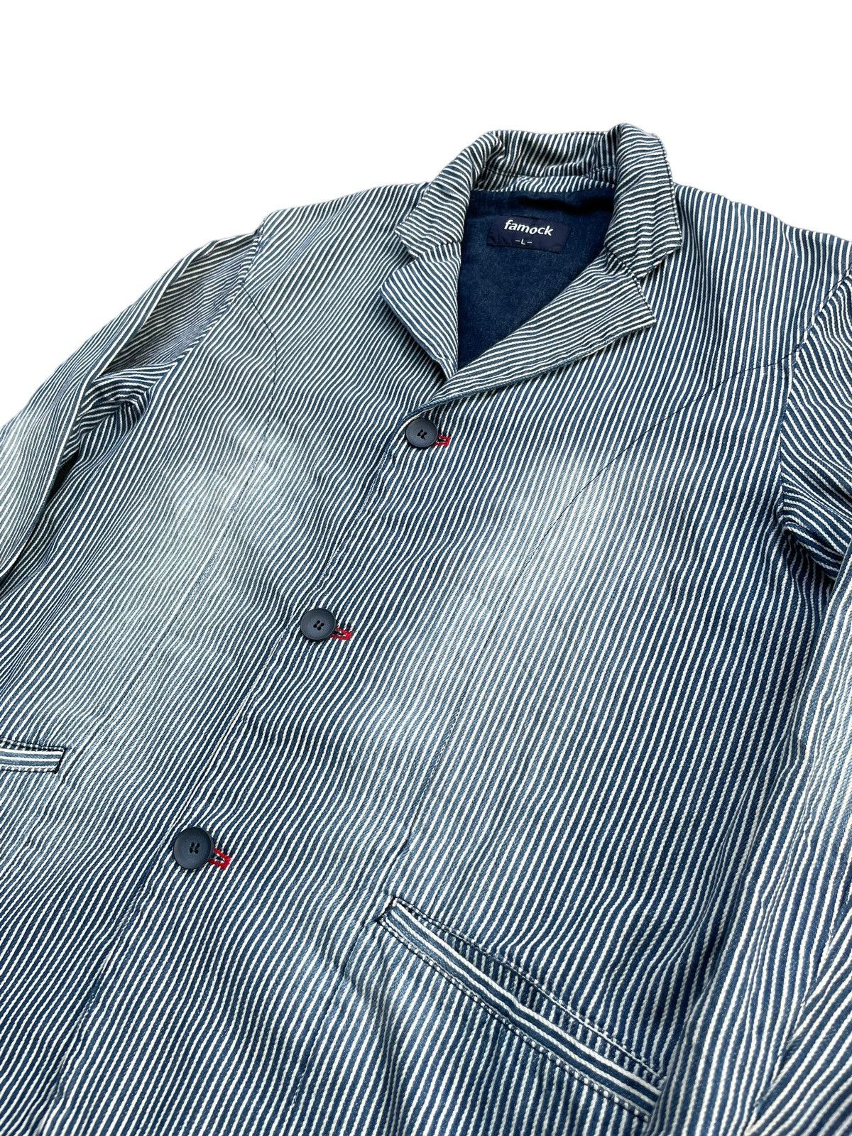 Japanese Brand Famock Hickory Denim Coat Size US L / EU 52-54 / 3 - 2 Thumbnail