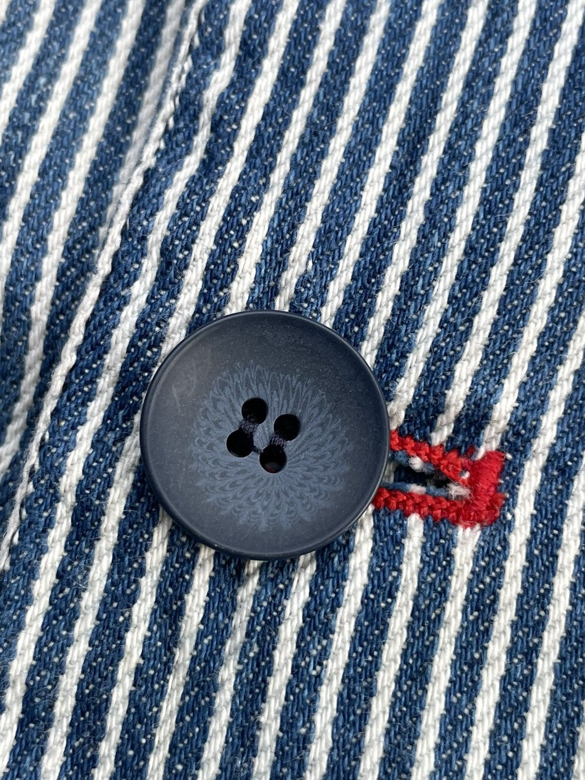 Japanese Brand Famock Hickory Denim Coat Size US L / EU 52-54 / 3 - 9 Thumbnail