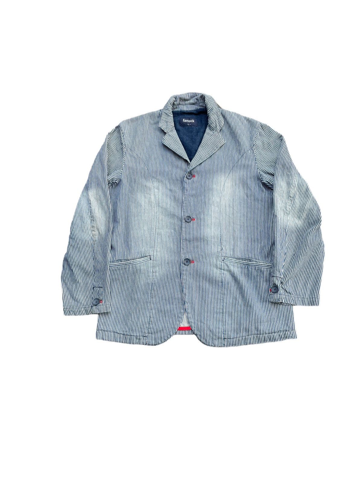 Japanese Brand Famock Hickory Denim Coat Size US L / EU 52-54 / 3 - 1 Thumbnail