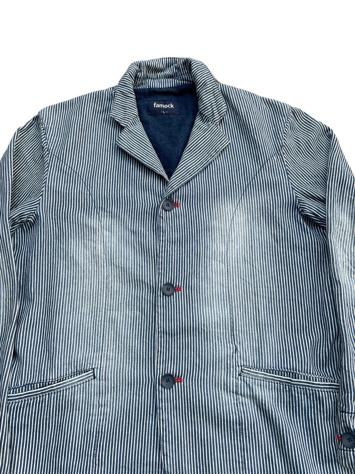 Japanese Brand Famock Hickory Denim Coat Size US L / EU 52-54 / 3 - 3 Thumbnail
