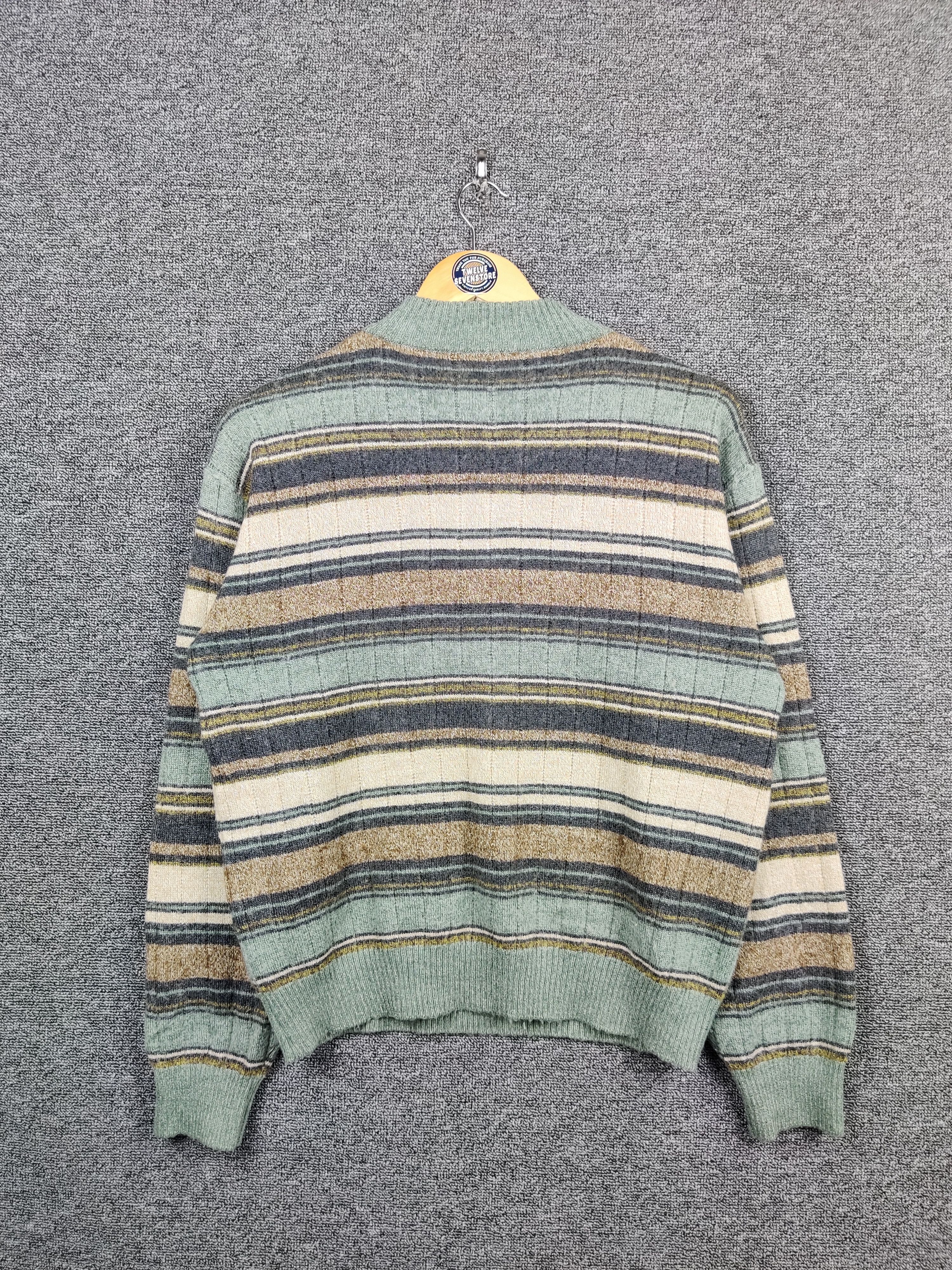 Japanese Brand Vintage Bay Hill Stripe Half Zipper Knit Sweater Size US L / EU 52-54 / 3 - 10 Thumbnail
