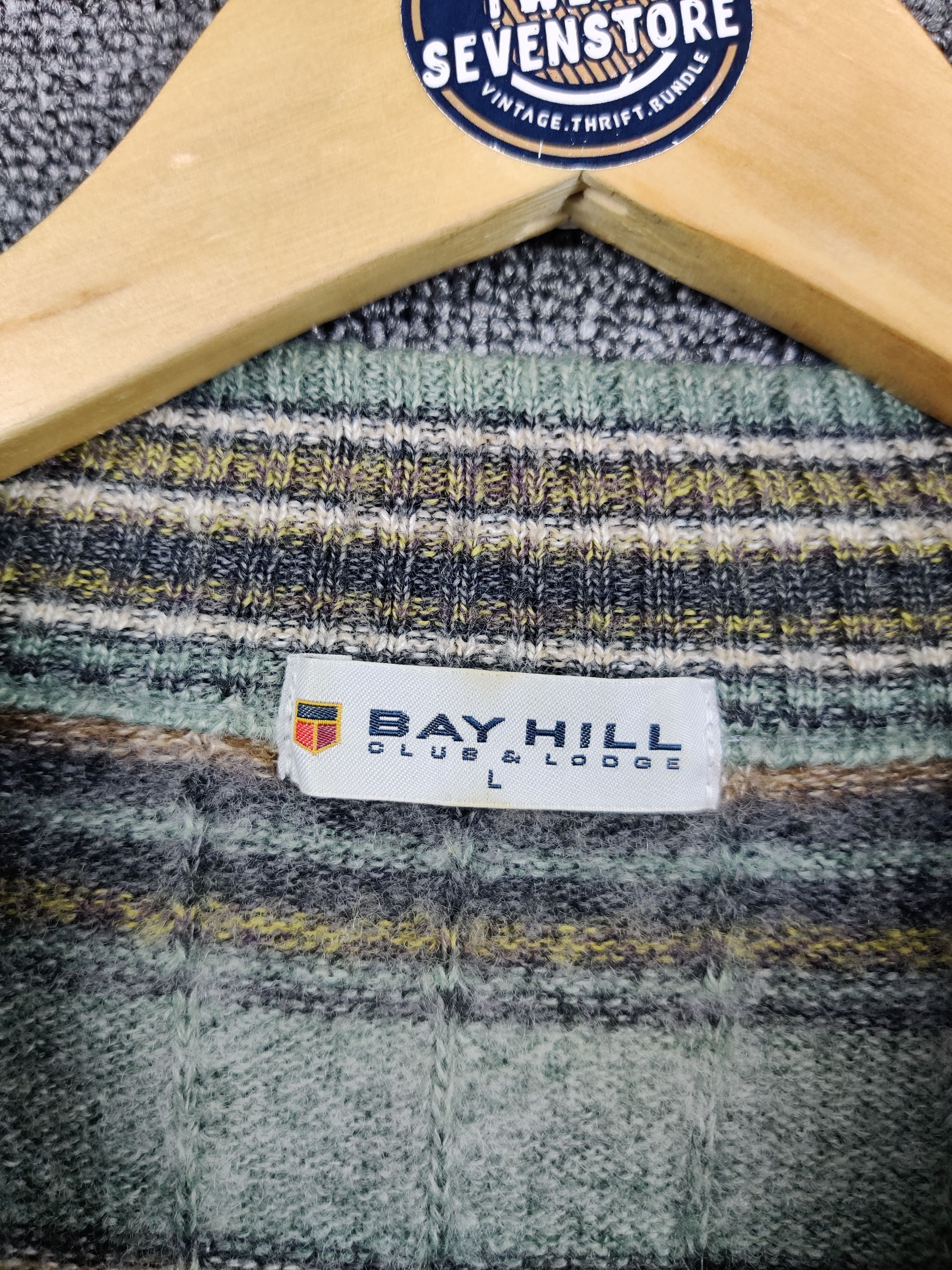 Japanese Brand Vintage Bay Hill Stripe Half Zipper Knit Sweater Size US L / EU 52-54 / 3 - 7 Thumbnail