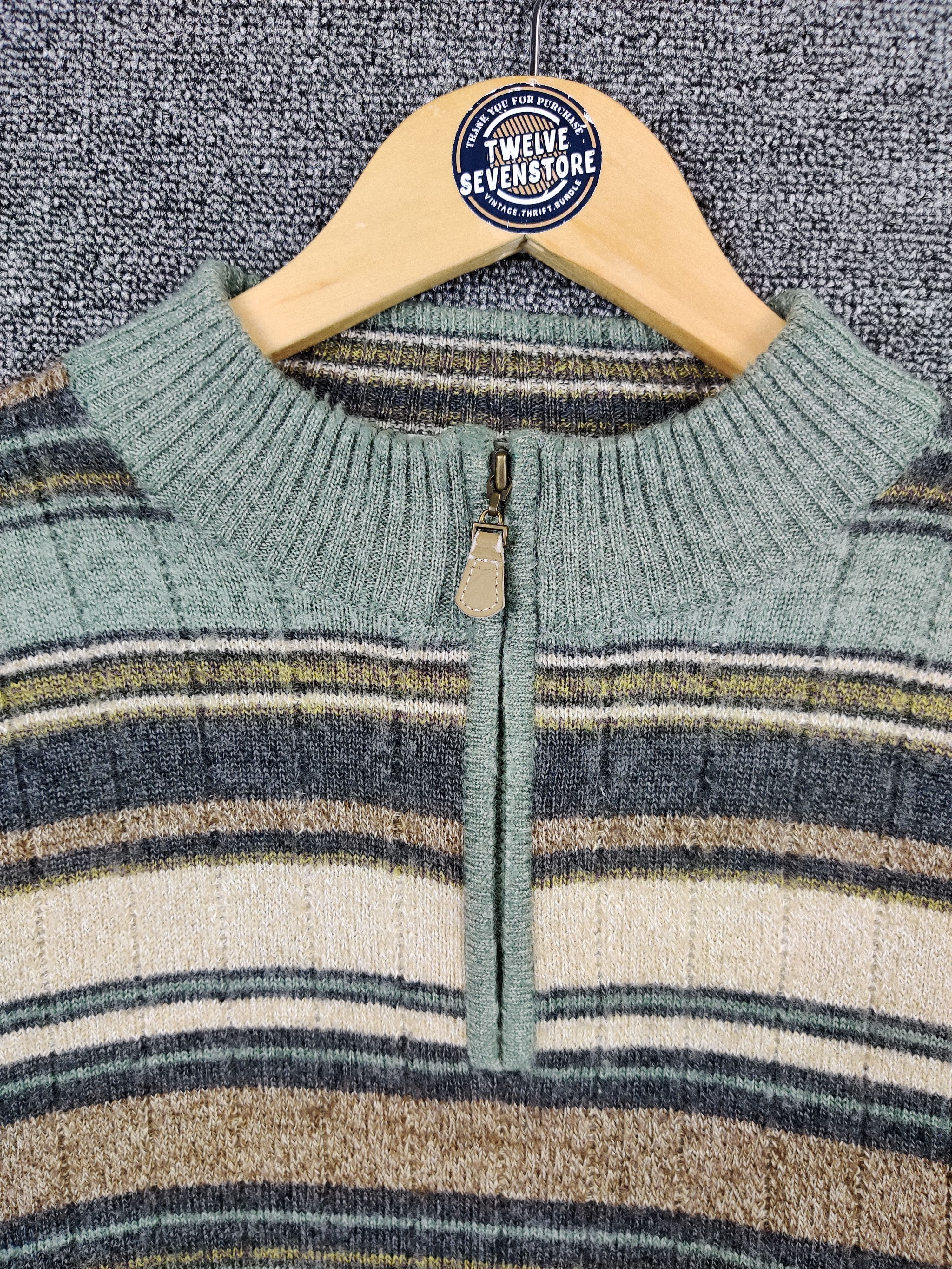 Japanese Brand Vintage Bay Hill Stripe Half Zipper Knit Sweater Size US L / EU 52-54 / 3 - 5 Thumbnail