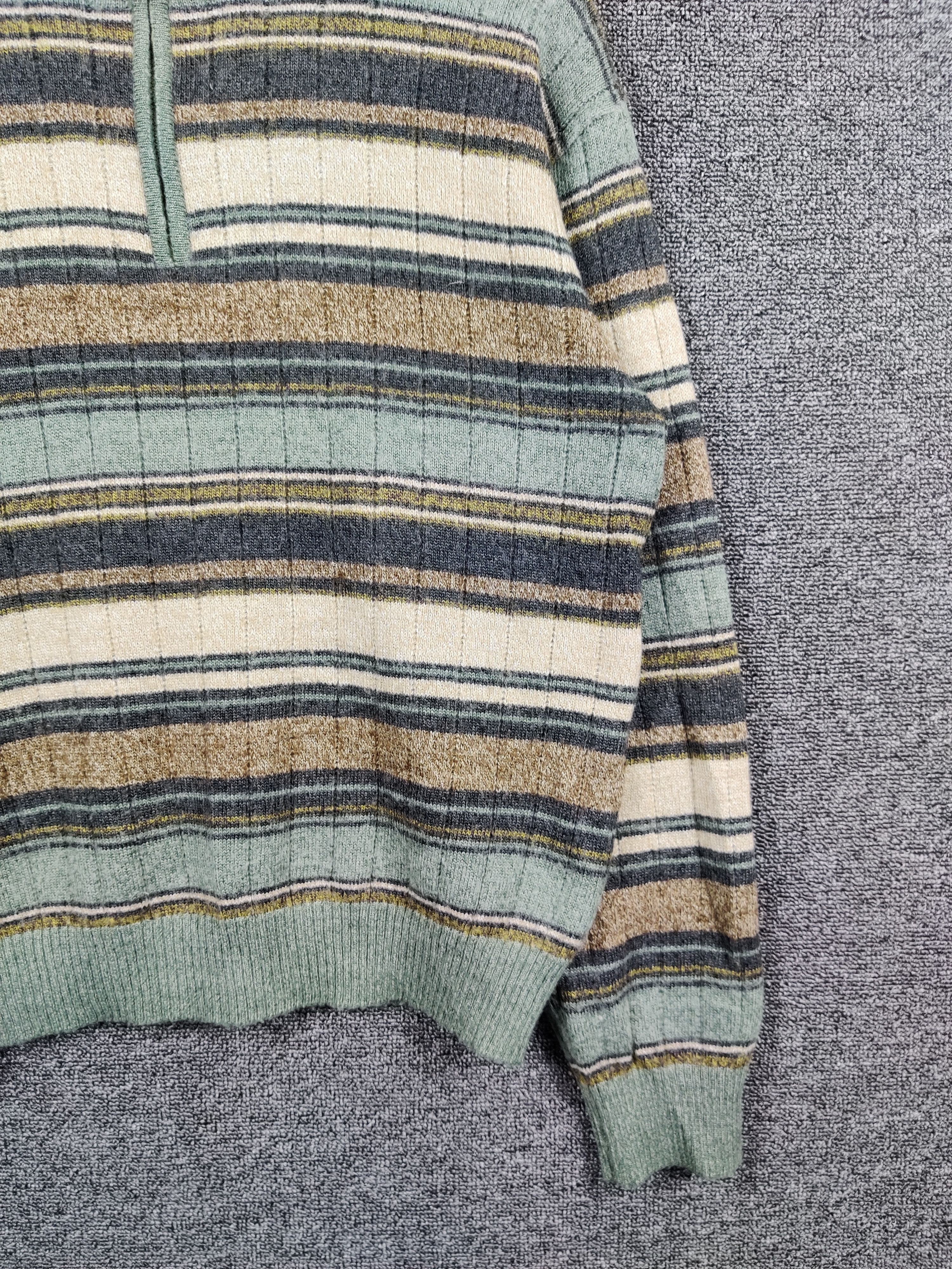 Japanese Brand Vintage Bay Hill Stripe Half Zipper Knit Sweater Size US L / EU 52-54 / 3 - 3 Thumbnail