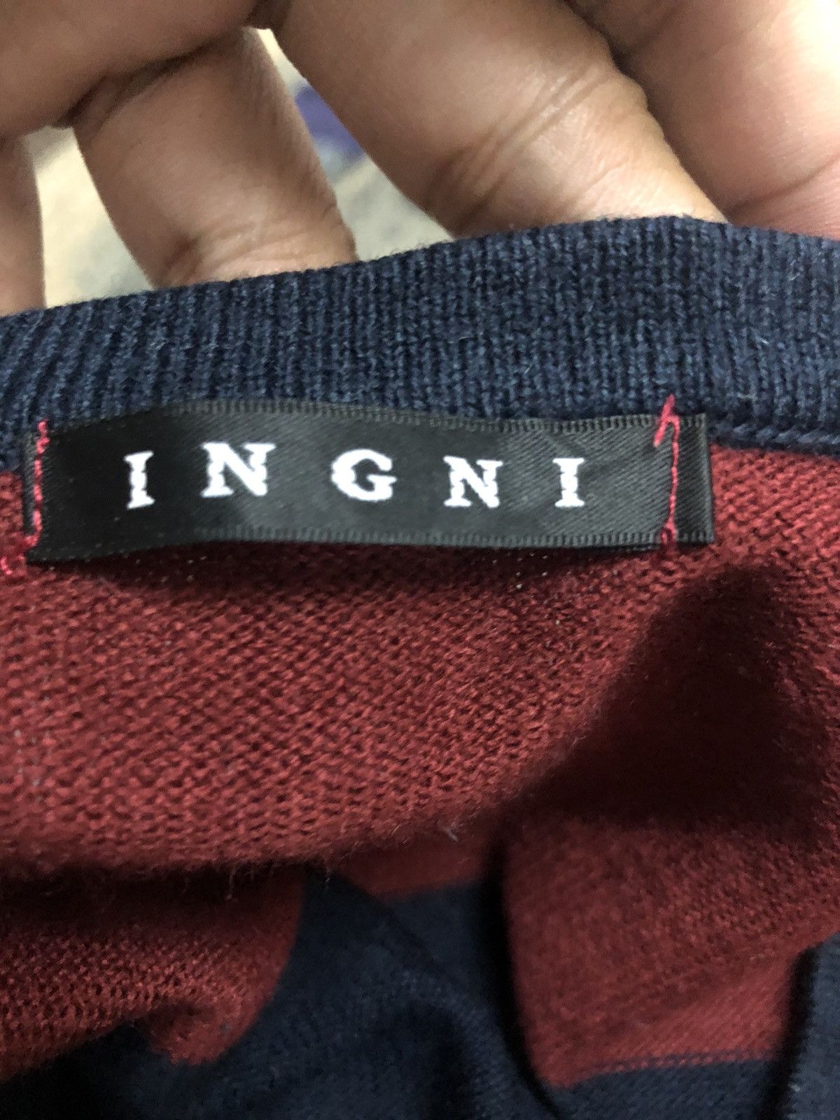Aran Isles Knitwear Vintage Ingni Striped Crewneck Knitwear Sweater Jumper Size US L / EU 52-54 / 3 - 9 Thumbnail