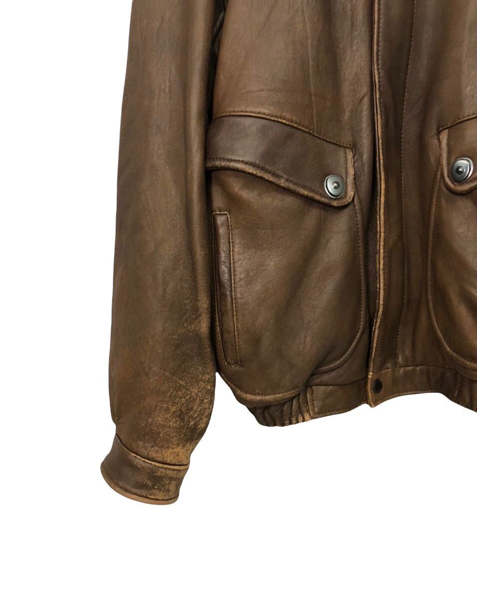 Vintage Vtg U.S Armed Forces Aero Craft’s Zipper Ups Leather Jacket Size US L / EU 52-54 / 3 - 3 Thumbnail
