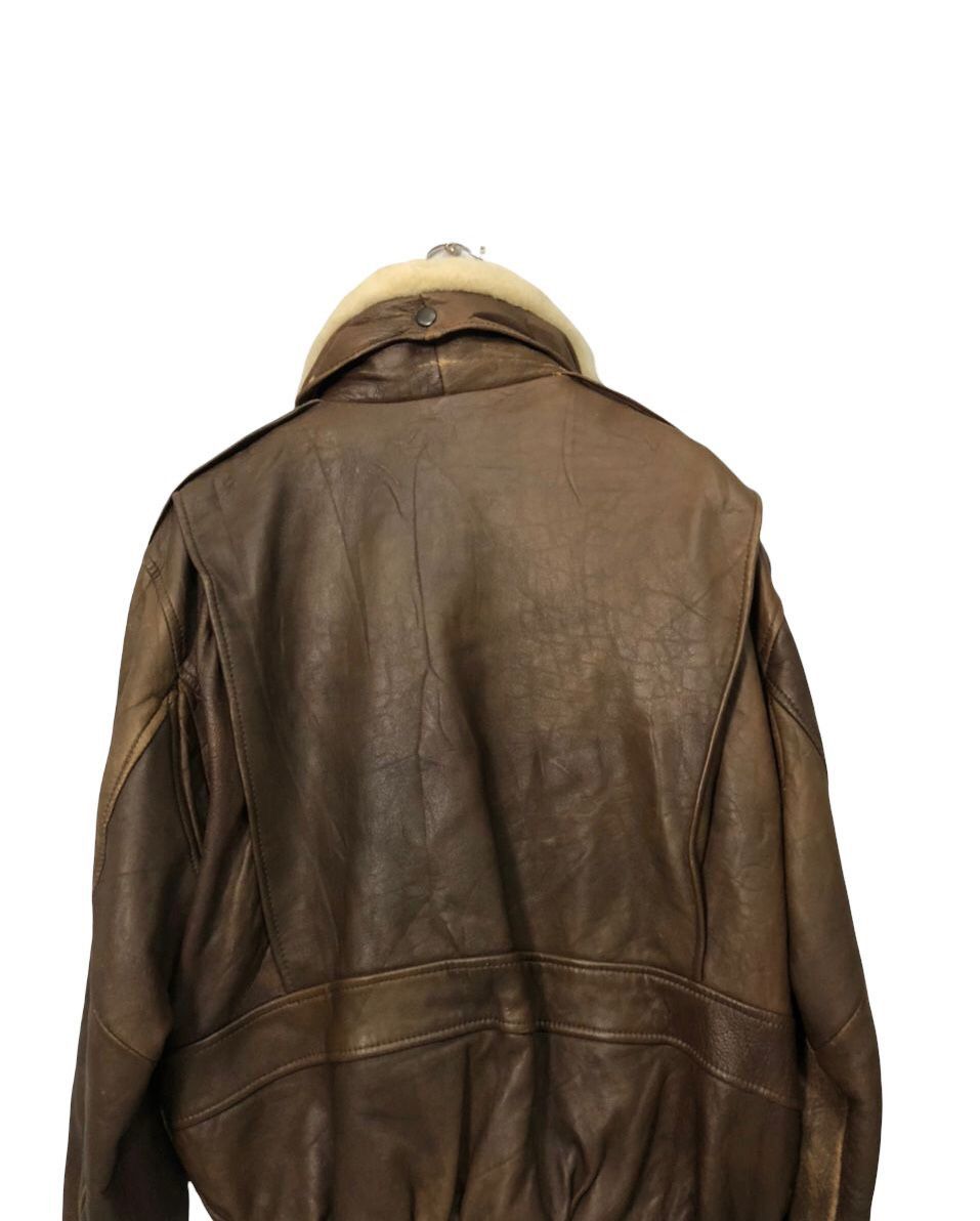 Vintage Vtg U.S Armed Forces Aero Craft’s Zipper Ups Leather Jacket Size US L / EU 52-54 / 3 - 11 Thumbnail