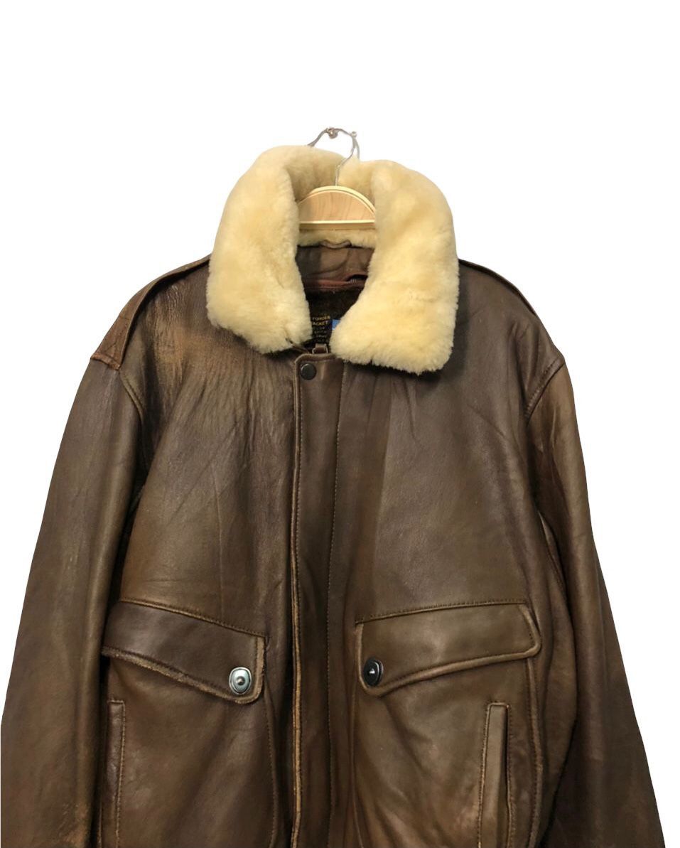 Vintage Vtg U.S Armed Forces Aero Craft’s Zipper Ups Leather Jacket Size US L / EU 52-54 / 3 - 4 Thumbnail