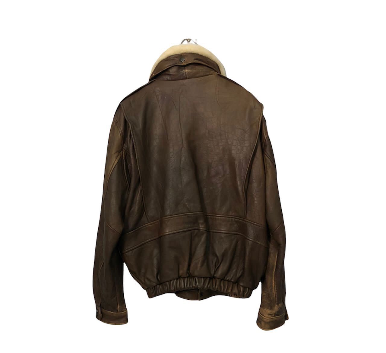 Vintage Vtg U.S Armed Forces Aero Craft’s Zipper Ups Leather Jacket Size US L / EU 52-54 / 3 - 8 Thumbnail