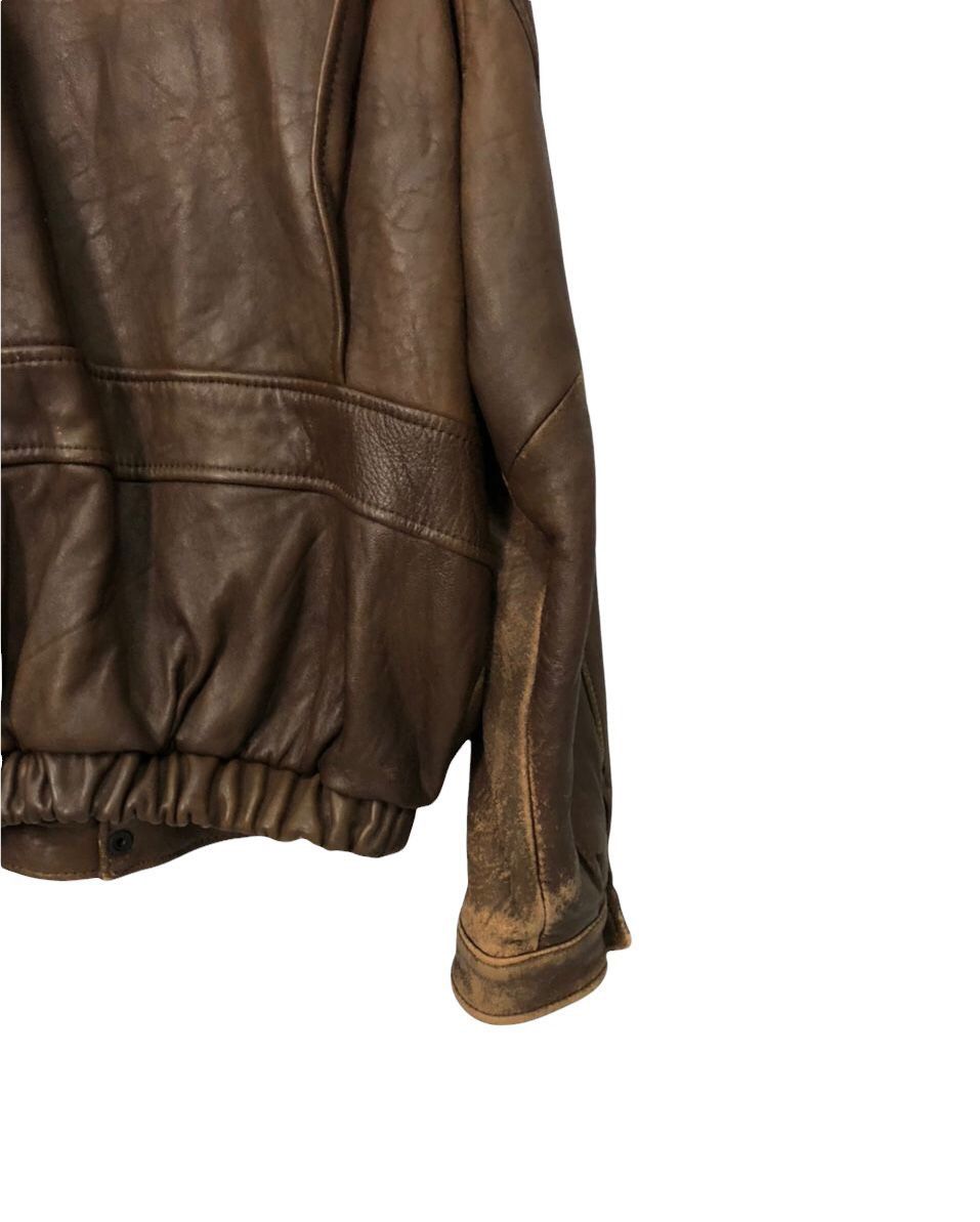 Vintage Vtg U.S Armed Forces Aero Craft’s Zipper Ups Leather Jacket Size US L / EU 52-54 / 3 - 9 Thumbnail