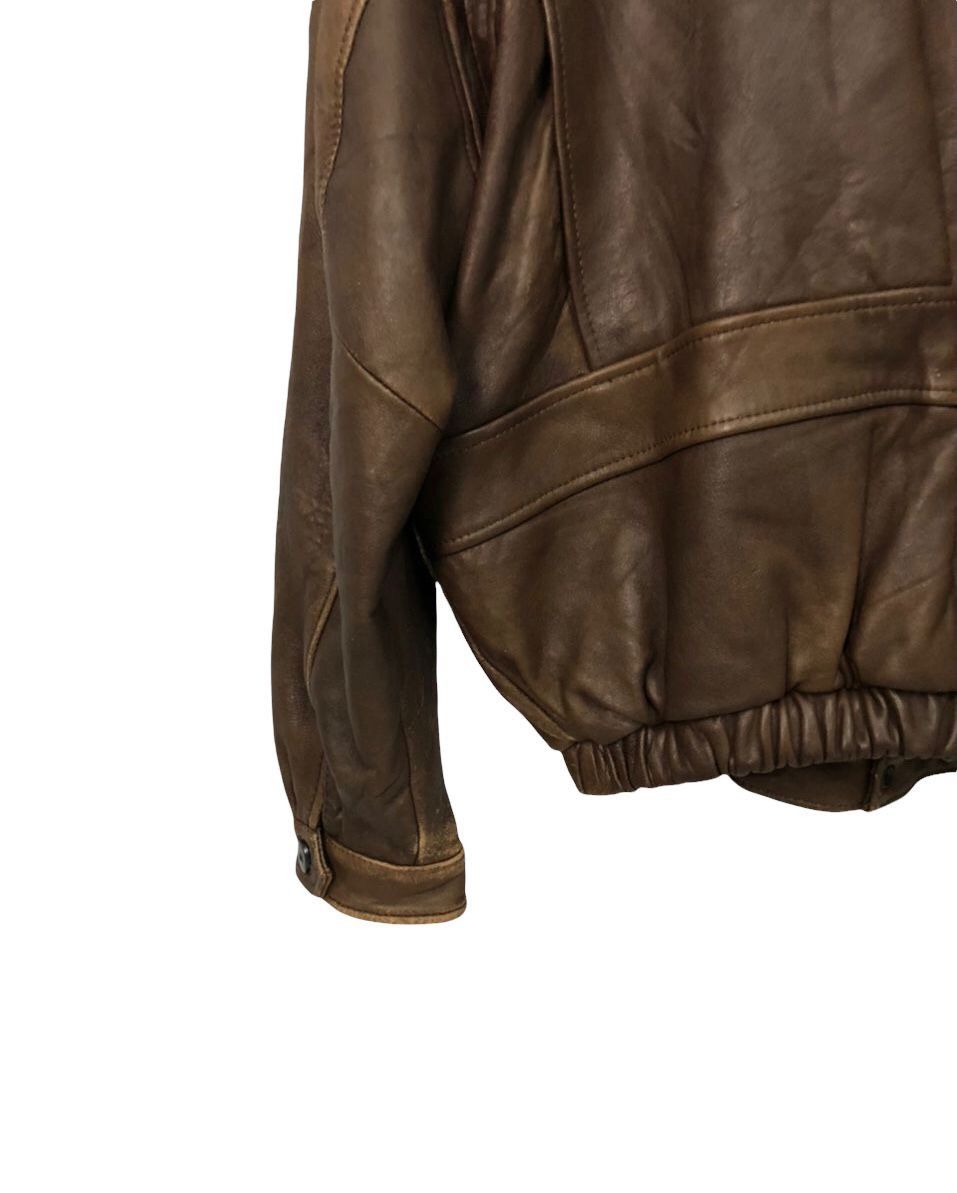Vintage Vtg U.S Armed Forces Aero Craft’s Zipper Ups Leather Jacket Size US L / EU 52-54 / 3 - 10 Thumbnail