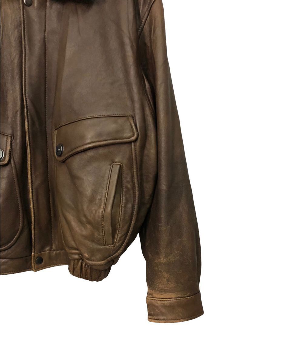 Vintage Vtg U.S Armed Forces Aero Craft’s Zipper Ups Leather Jacket Size US L / EU 52-54 / 3 - 2 Thumbnail
