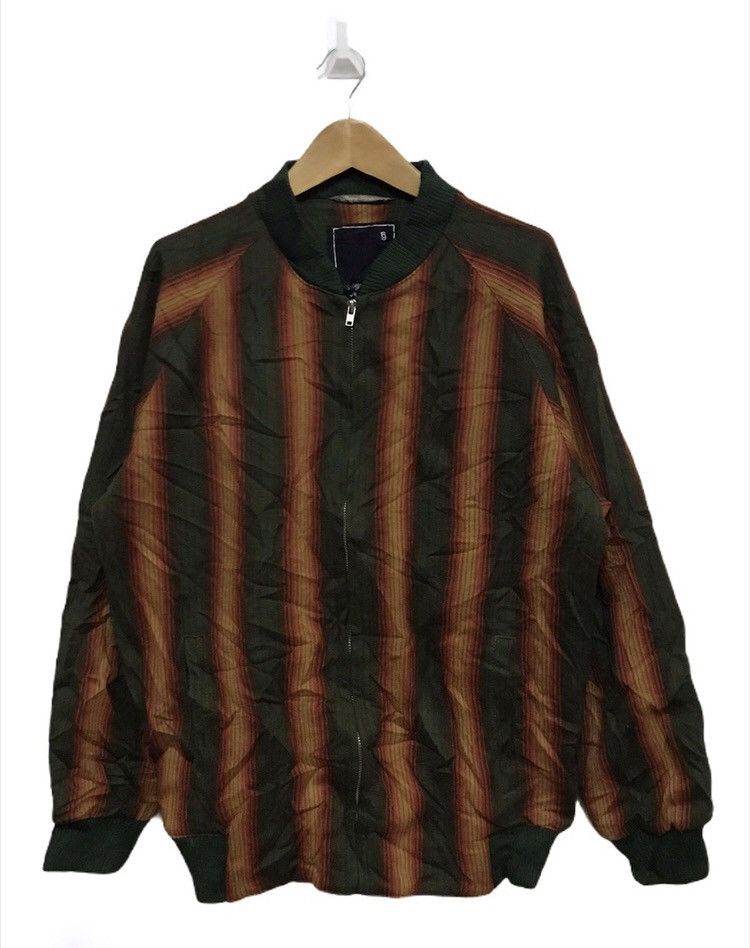 Japanese Brand × Vintage Rotry group stripes bomber jacket Size US L / EU 52-54 / 3 - 1 Thumbnail