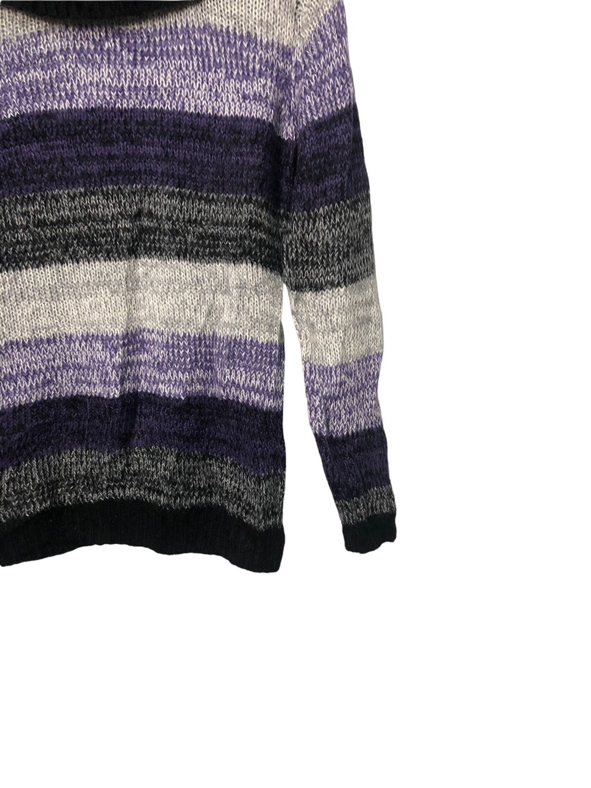 Aran Isles Knitwear × Homespun Knitwear Vintage Divided By H&M Turtle Neck Striped Knitwear Sweater Size US XS / EU 42 / 0 - 2 Thumbnail