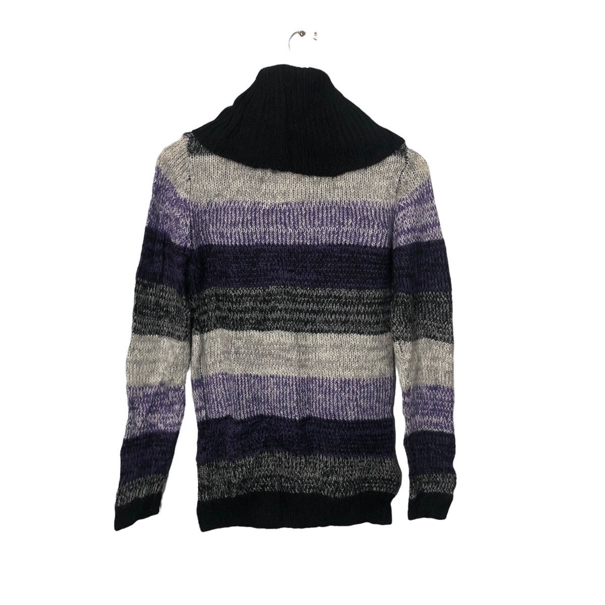 Aran Isles Knitwear × Homespun Knitwear Vintage Divided By H&M Turtle Neck Striped Knitwear Sweater Size US XS / EU 42 / 0 - 5 Thumbnail