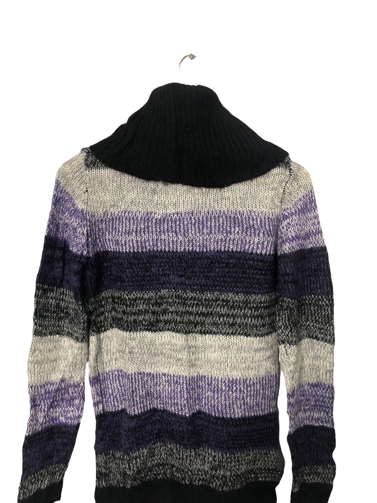 Aran Isles Knitwear × Homespun Knitwear Vintage Divided By H&M Turtle Neck Striped Knitwear Sweater Size US XS / EU 42 / 0 - 8 Thumbnail
