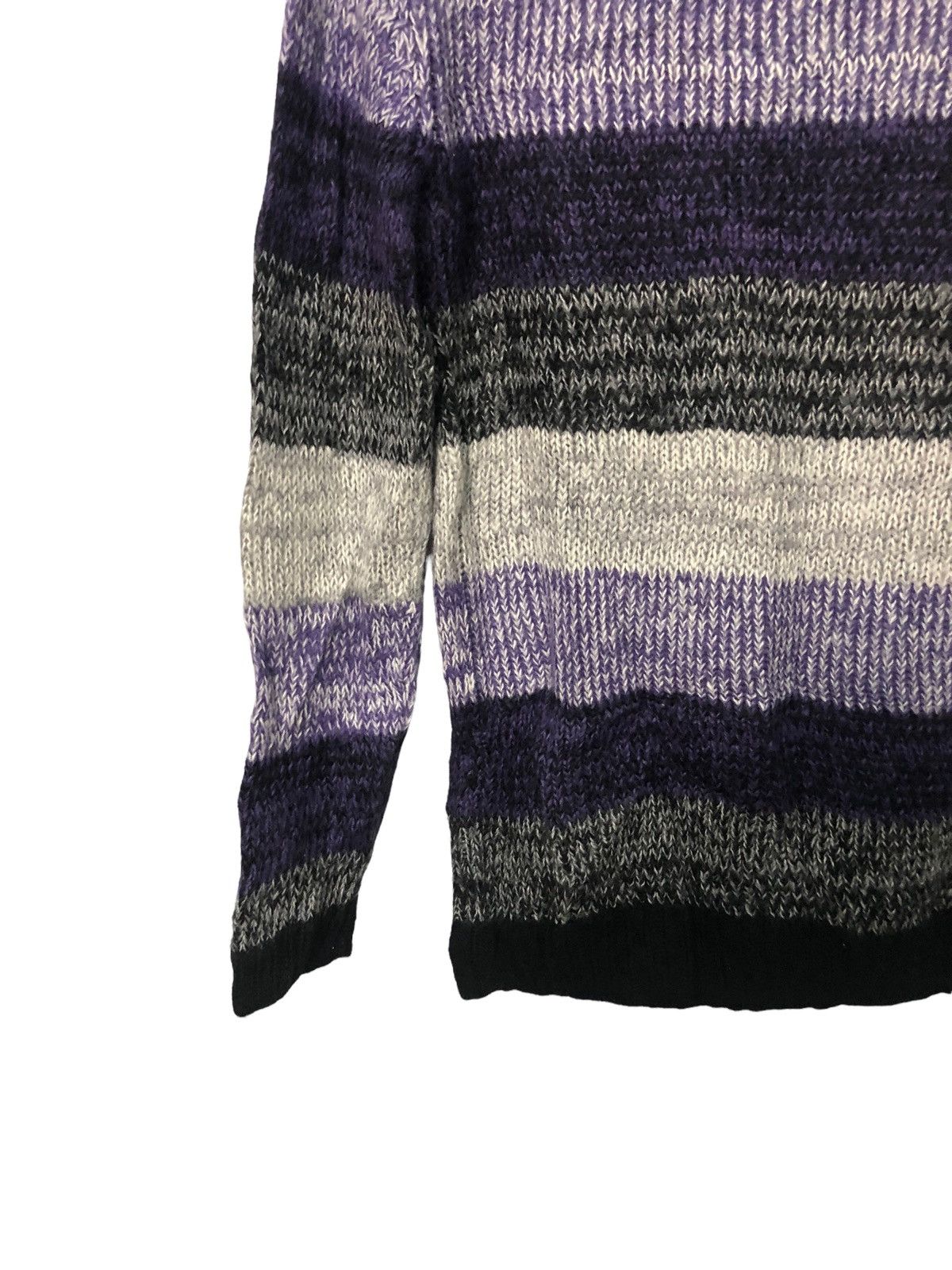 Aran Isles Knitwear × Homespun Knitwear Vintage Divided By H&M Turtle Neck Striped Knitwear Sweater Size US XS / EU 42 / 0 - 7 Thumbnail