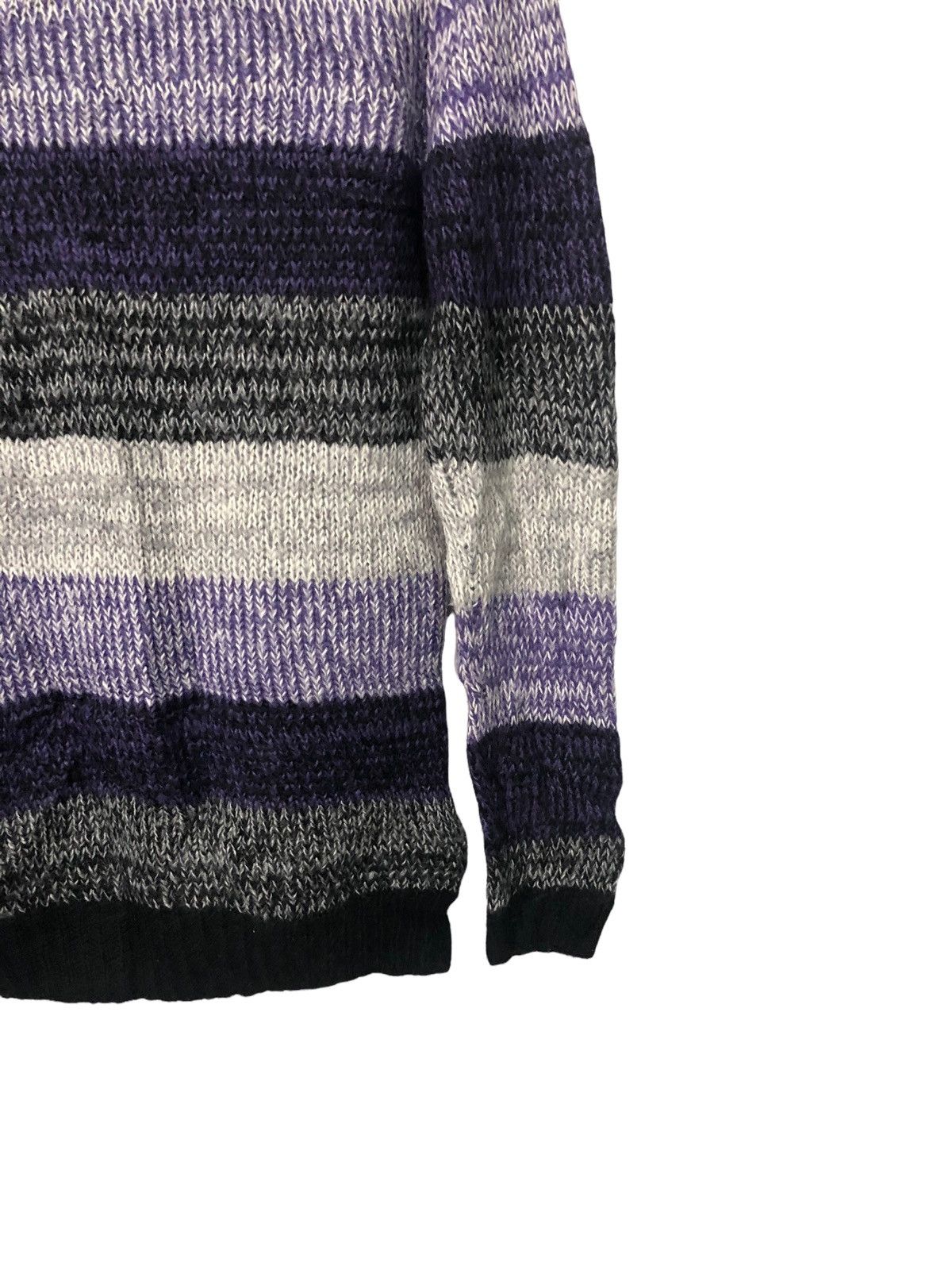Aran Isles Knitwear × Homespun Knitwear Vintage Divided By H&M Turtle Neck Striped Knitwear Sweater Size US XS / EU 42 / 0 - 6 Thumbnail