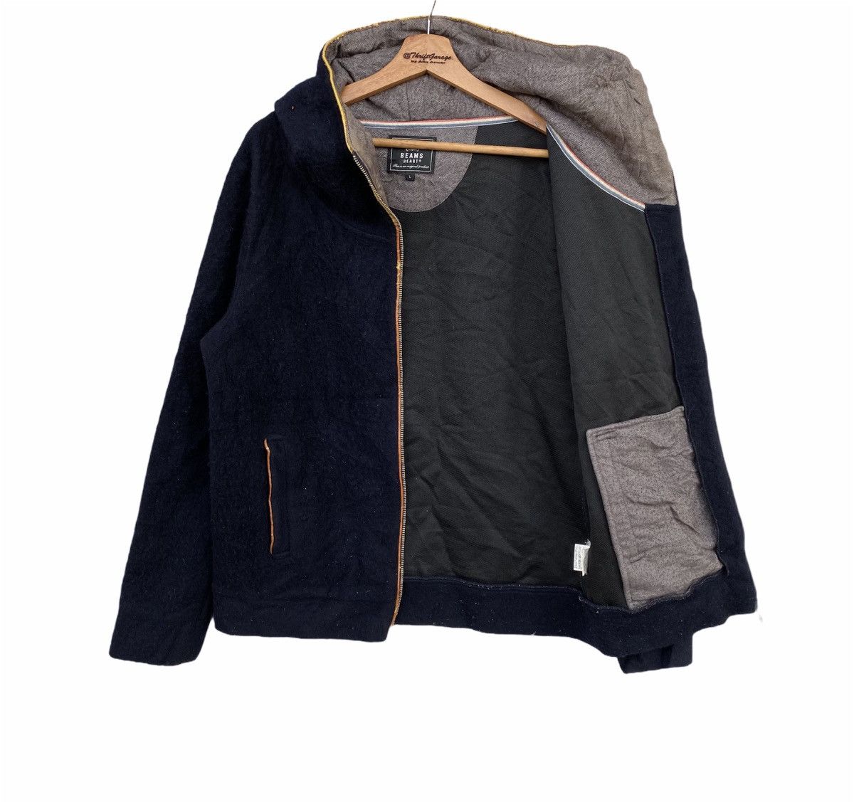 Beams Plus × Vintage Vintage Beams Heart Zipper Hooded Wool Jacket Size US L / EU 52-54 / 3 - 6 Thumbnail