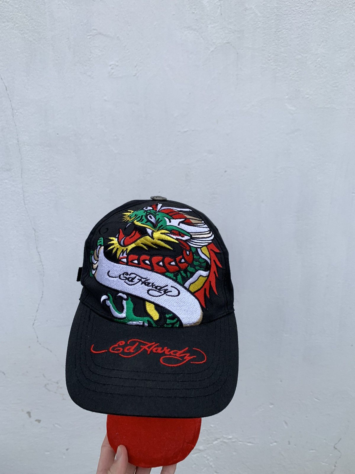 Ed Hardy Vintage Ed Hardy Dragon Logo Embroidered Y2k Japanese Cap Size ONE SIZE - 7 Thumbnail