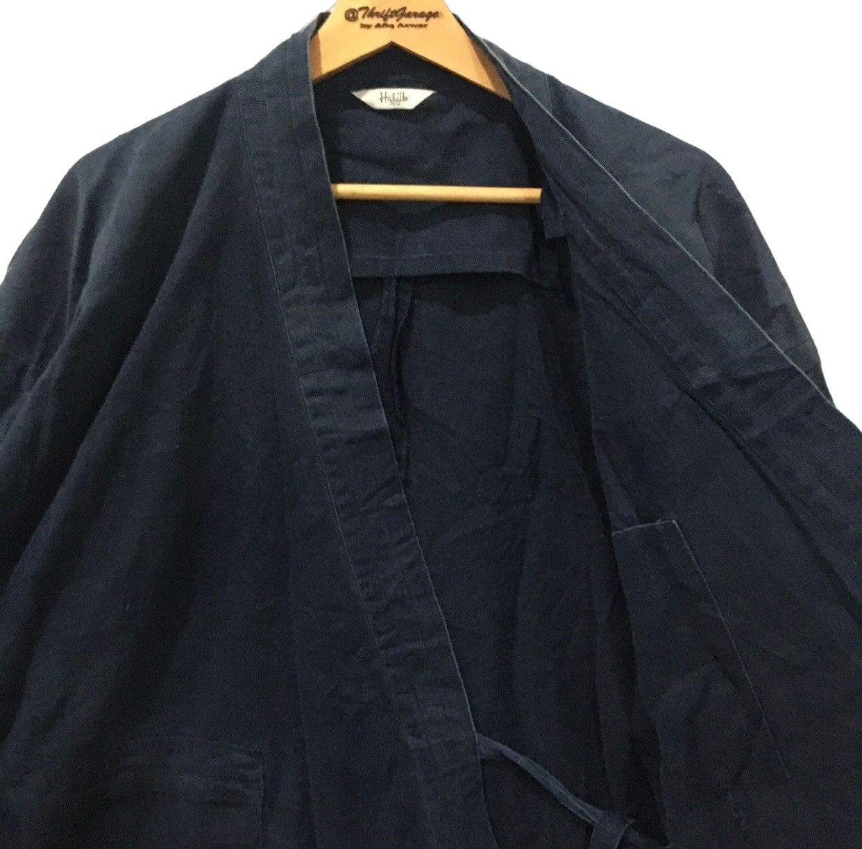 Japanese Brand Vintage Haori Hanten Indigo Kimono Rare Pocket Design Size US XL / EU 56 / 4 - 5 Thumbnail
