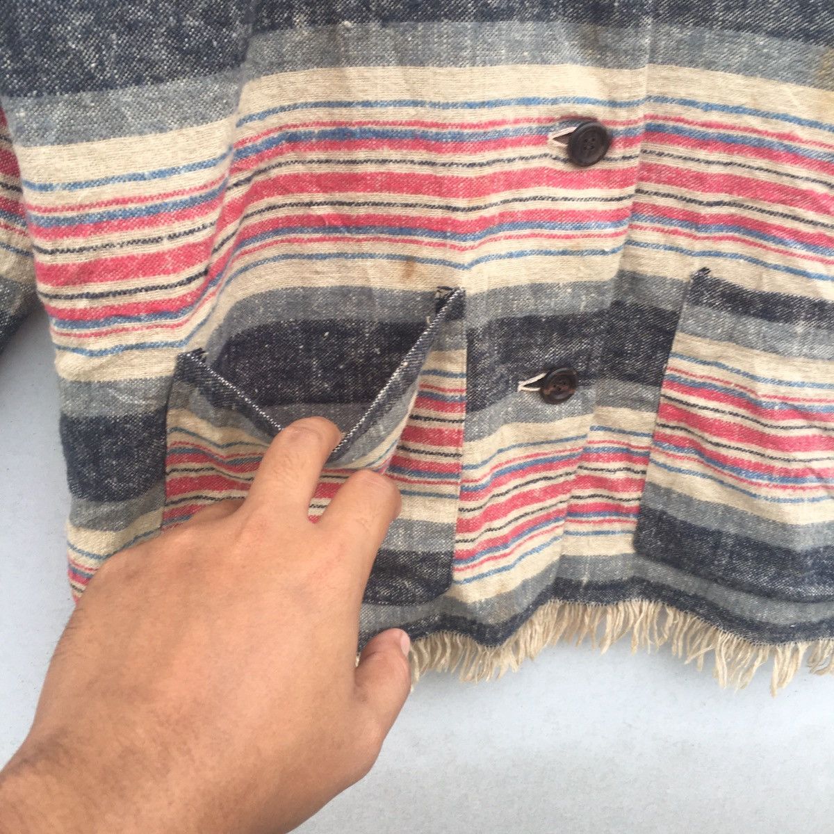 Japanese Brand Vintage Made in Japan Chochotte Stripes Raw Jacket Size US L / EU 52-54 / 3 - 9 Thumbnail