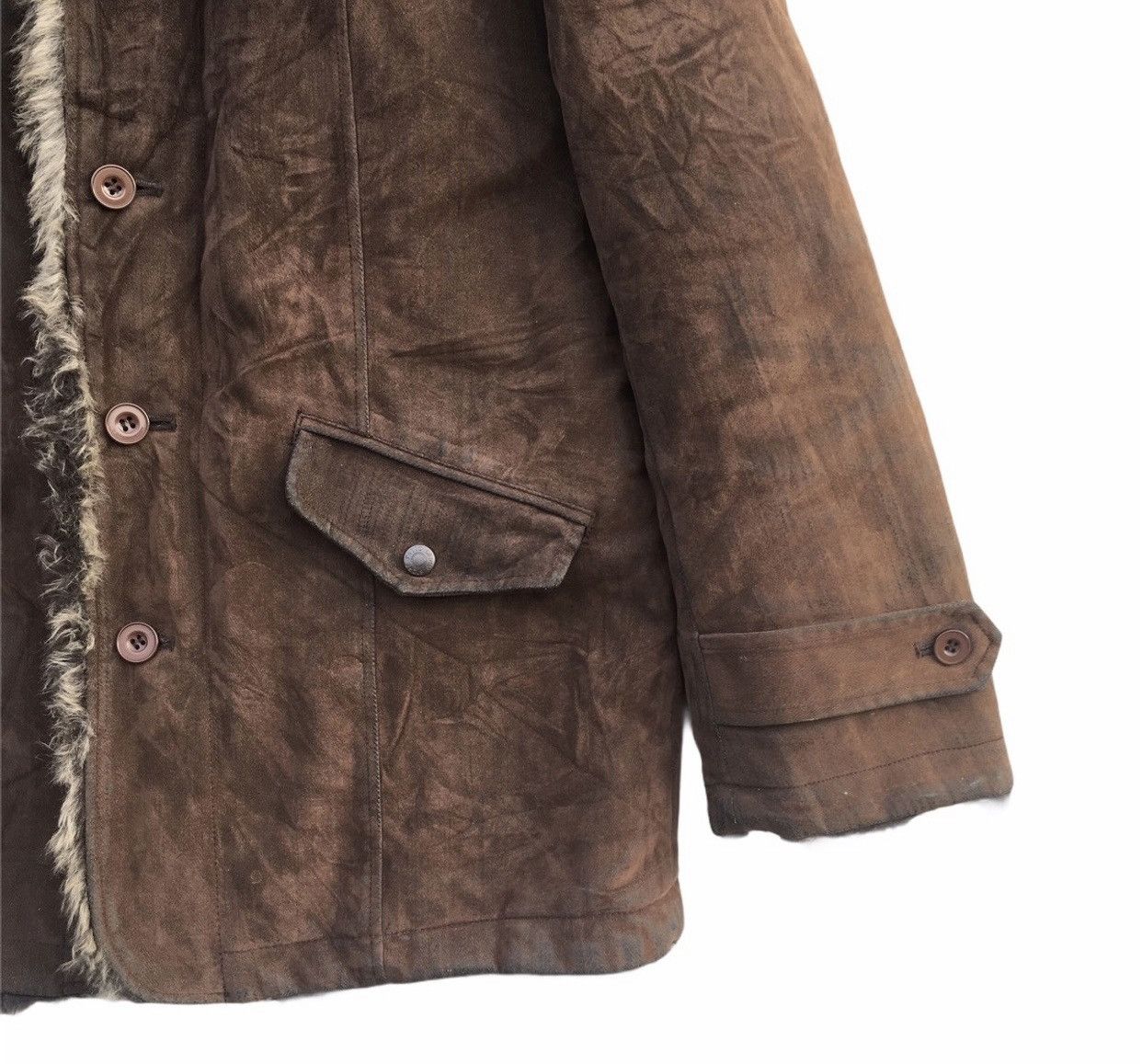 Japanese Brand Velvet Pazzo Denim Double Collar Fur Sherling Jacket Size US L / EU 52-54 / 3 - 5 Thumbnail