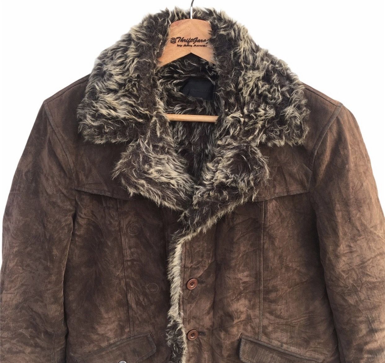 Japanese Brand Velvet Pazzo Denim Double Collar Fur Sherling Jacket Size US L / EU 52-54 / 3 - 2 Thumbnail