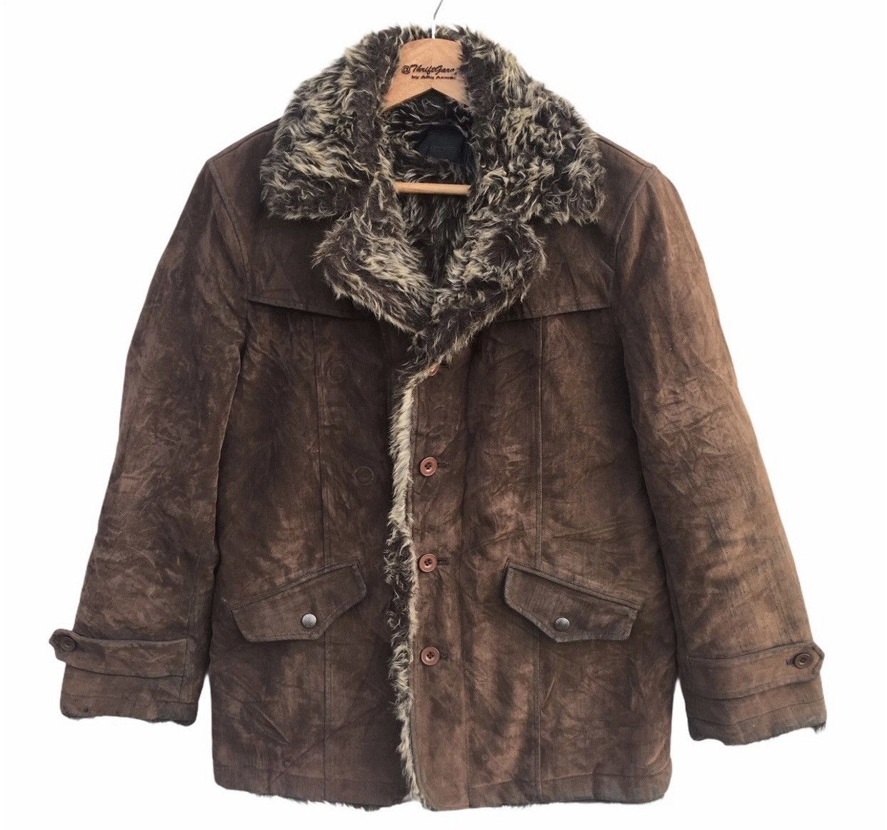 Japanese Brand Velvet Pazzo Denim Double Collar Fur Sherling Jacket Size US L / EU 52-54 / 3 - 1 Thumbnail