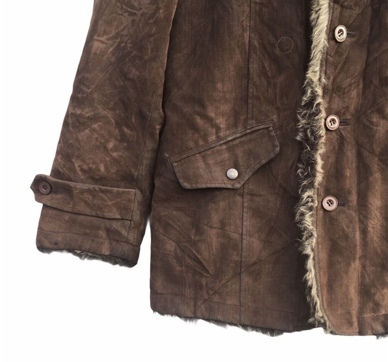 Japanese Brand Velvet Pazzo Denim Double Collar Fur Sherling Jacket Size US L / EU 52-54 / 3 - 7 Thumbnail