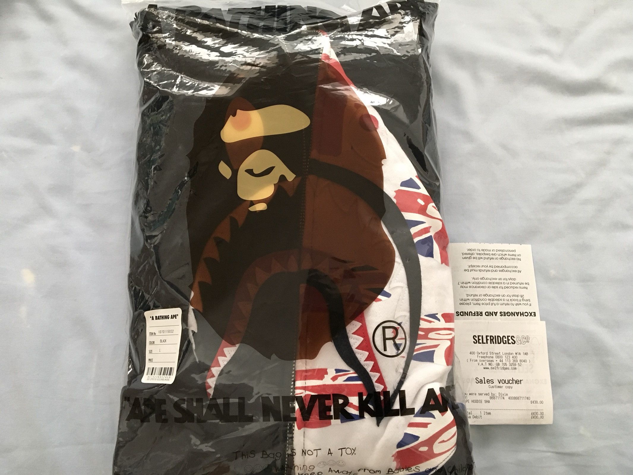 Bape union jack shark hoodie online