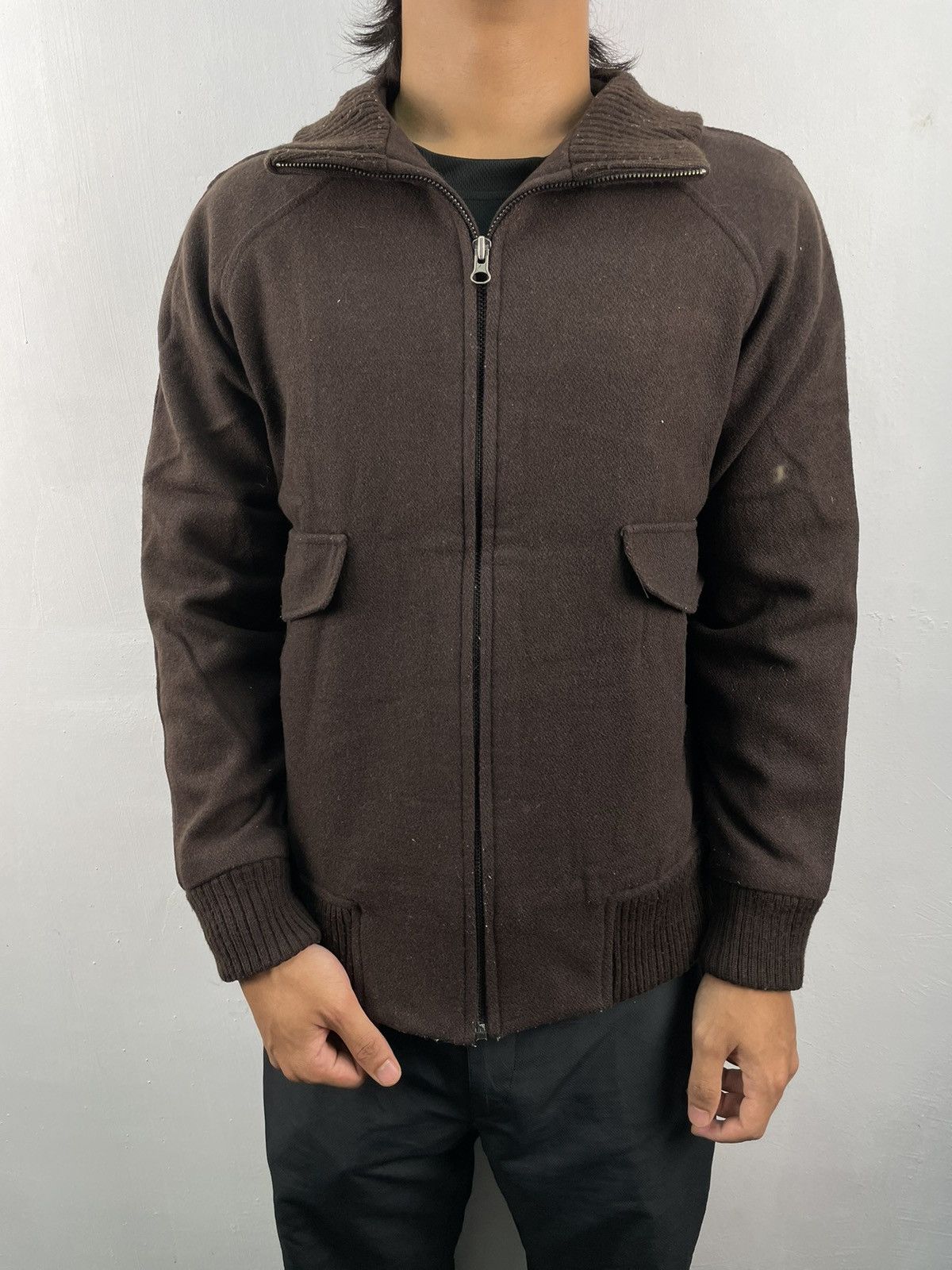 Vintage Wool Varsity Jacket Brown Travis Scott Style