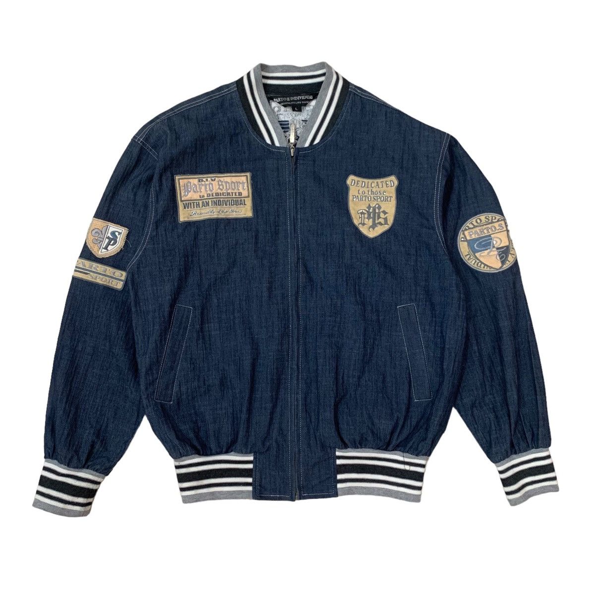 Japanese Brand Vintage Parto ll Individual Bomber Jacket Size US L / EU 52-54 / 3 - 1 Thumbnail