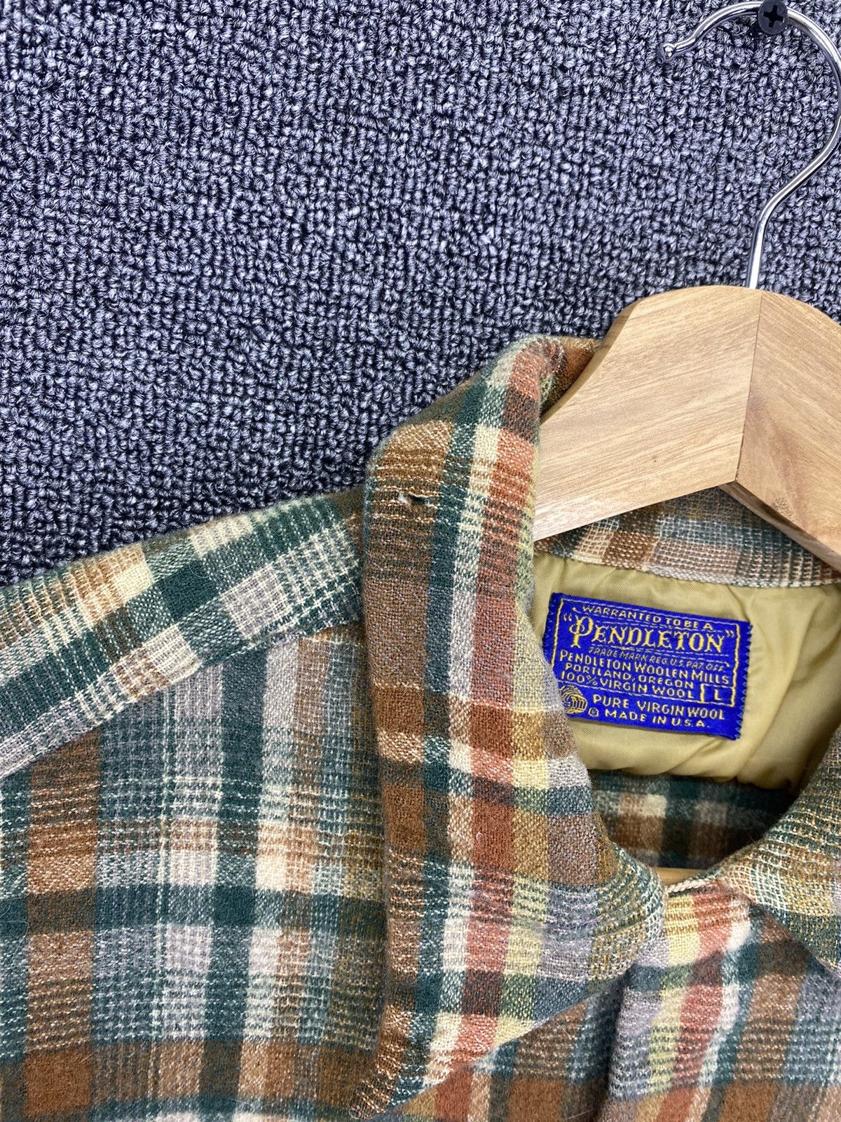 Flannel Vintage Pendleton Wool Flannel Shadow Plaid Shirts Button Up Size L / US 10 / IT 46 - 4 Thumbnail