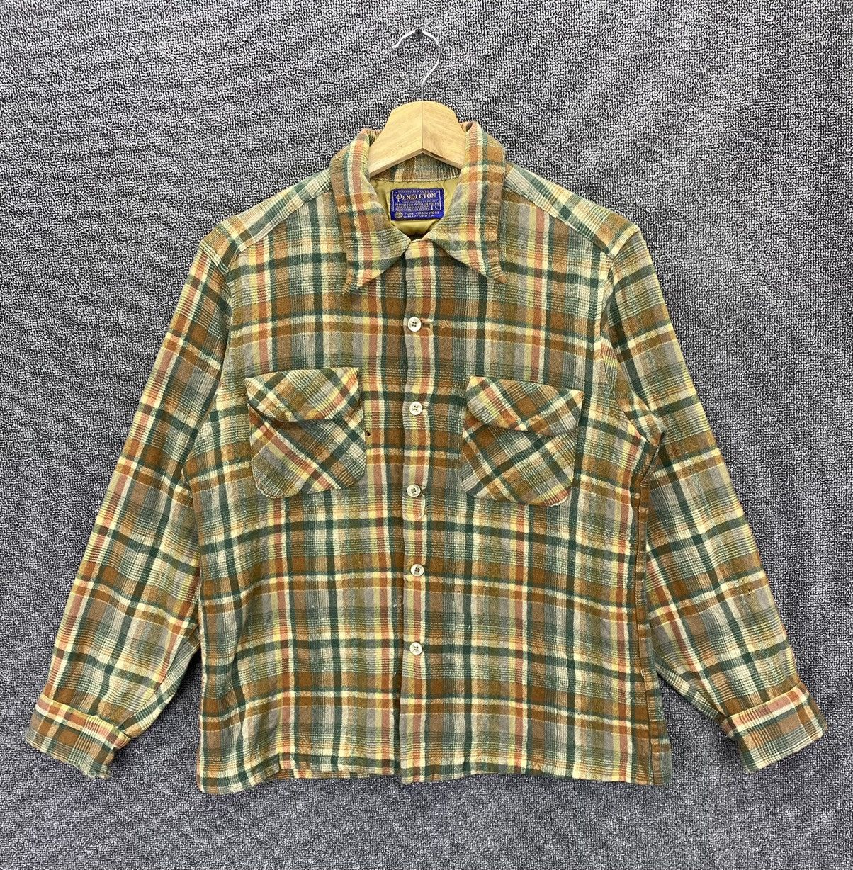 Flannel Vintage Pendleton Wool Flannel Shadow Plaid Shirts Button Up Size L / US 10 / IT 46 - 1 Thumbnail
