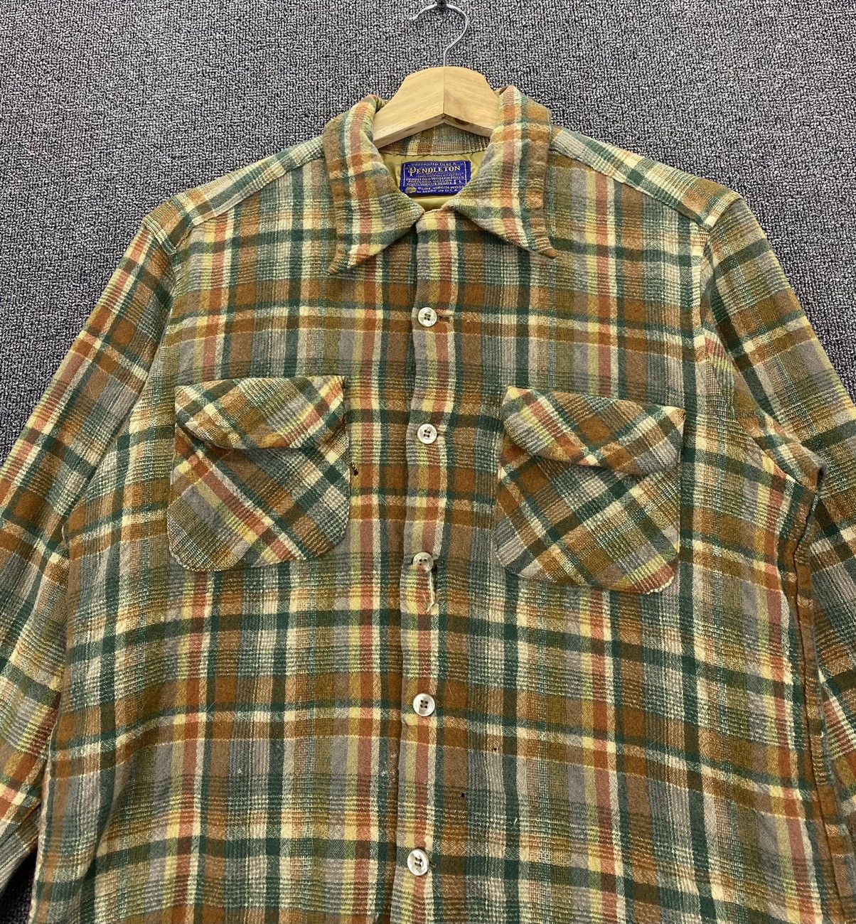 Flannel Vintage Pendleton Wool Flannel Shadow Plaid Shirts Button Up Size L / US 10 / IT 46 - 5 Thumbnail