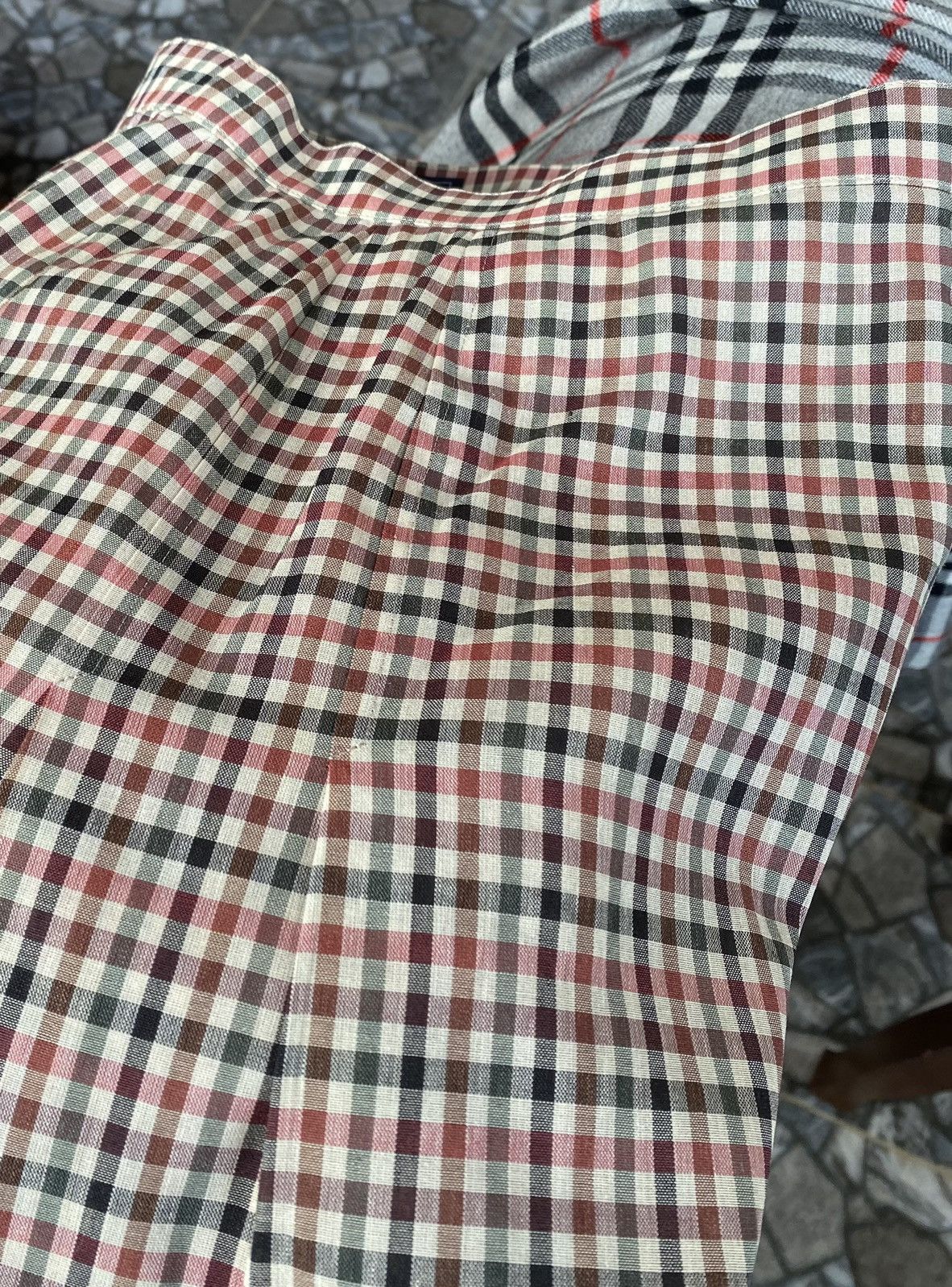 Burberry Burberrys Nova Check Monogram Beige Stretch Pleated Skirts Size 23" - 6 Thumbnail