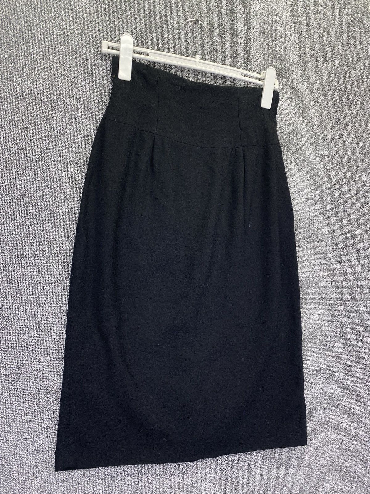 Christian Dior Monsieur Vintage 80s Dior Virgin Wool Black Midi Skirts Size 28" / US 6 / IT 42 - 3 Thumbnail