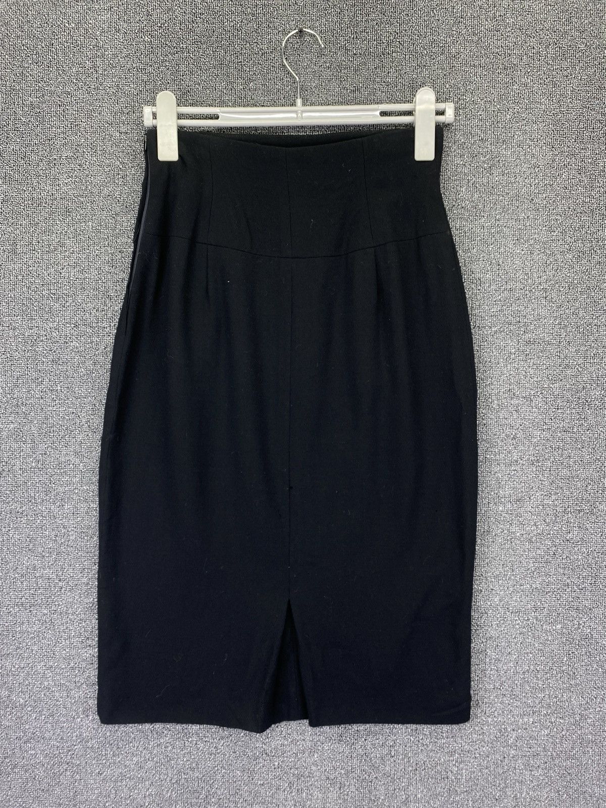 Christian Dior Monsieur Vintage 80s Dior Virgin Wool Black Midi Skirts Size 28" / US 6 / IT 42 - 2 Thumbnail
