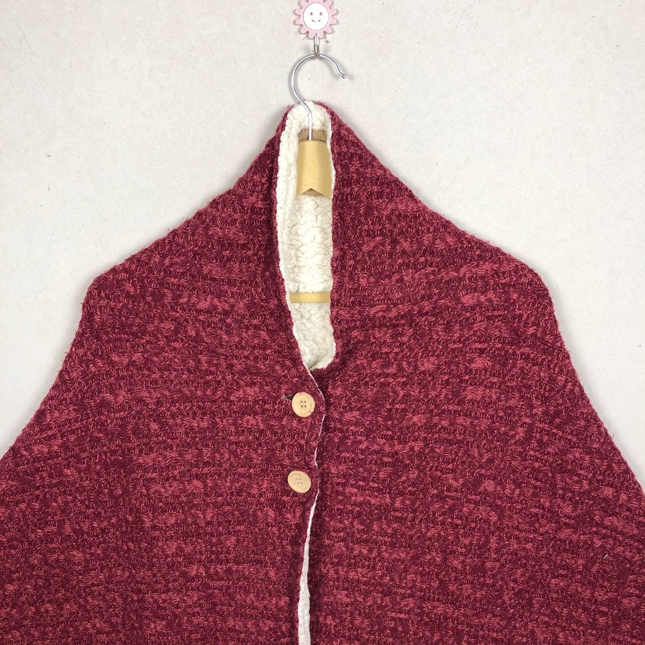 Cloak Rare!! Maroon Wool Poncho Capes Cloak Autumn Winter Size US M / EU 48-50 / 2 - 3 Thumbnail